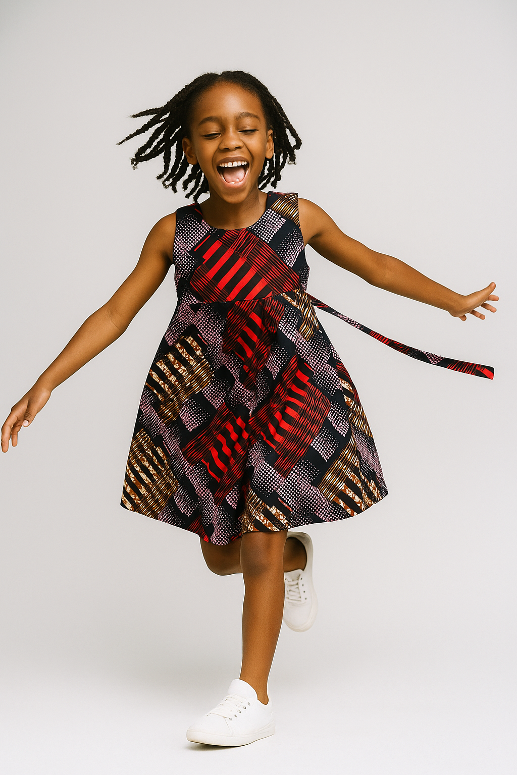 robe en wax bebe - robe plissee en wax - robe patineuse en pagne- robe petite fille