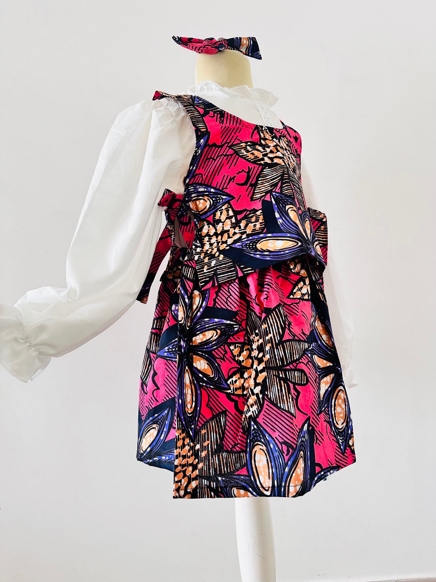 Sur-chemise en Wax pour enfant - Wax rose - robe africaine enfatnt - robe wax - wax - ktenue stylé enfant