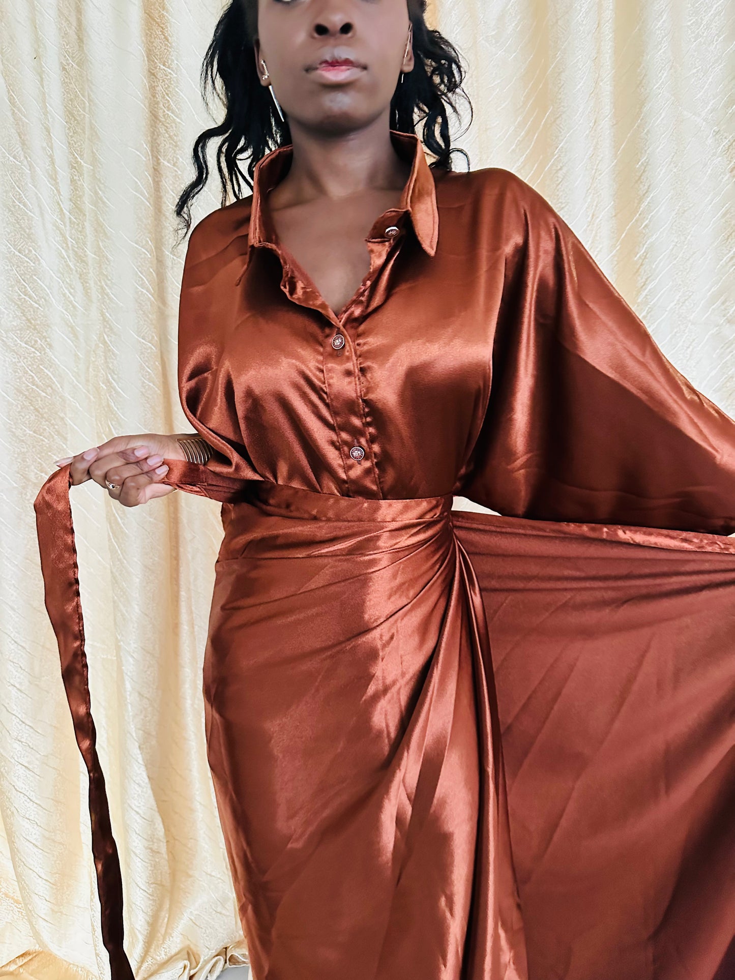 Ensemble deux pièces femme en Satin Duchesse - Tenue Mastoura Chic - Choix de couleur