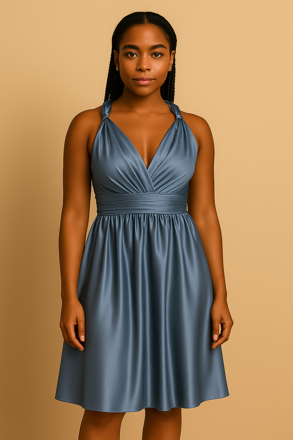 Robe Infinity – Satin Bleu luxe - Robe témoin mariage