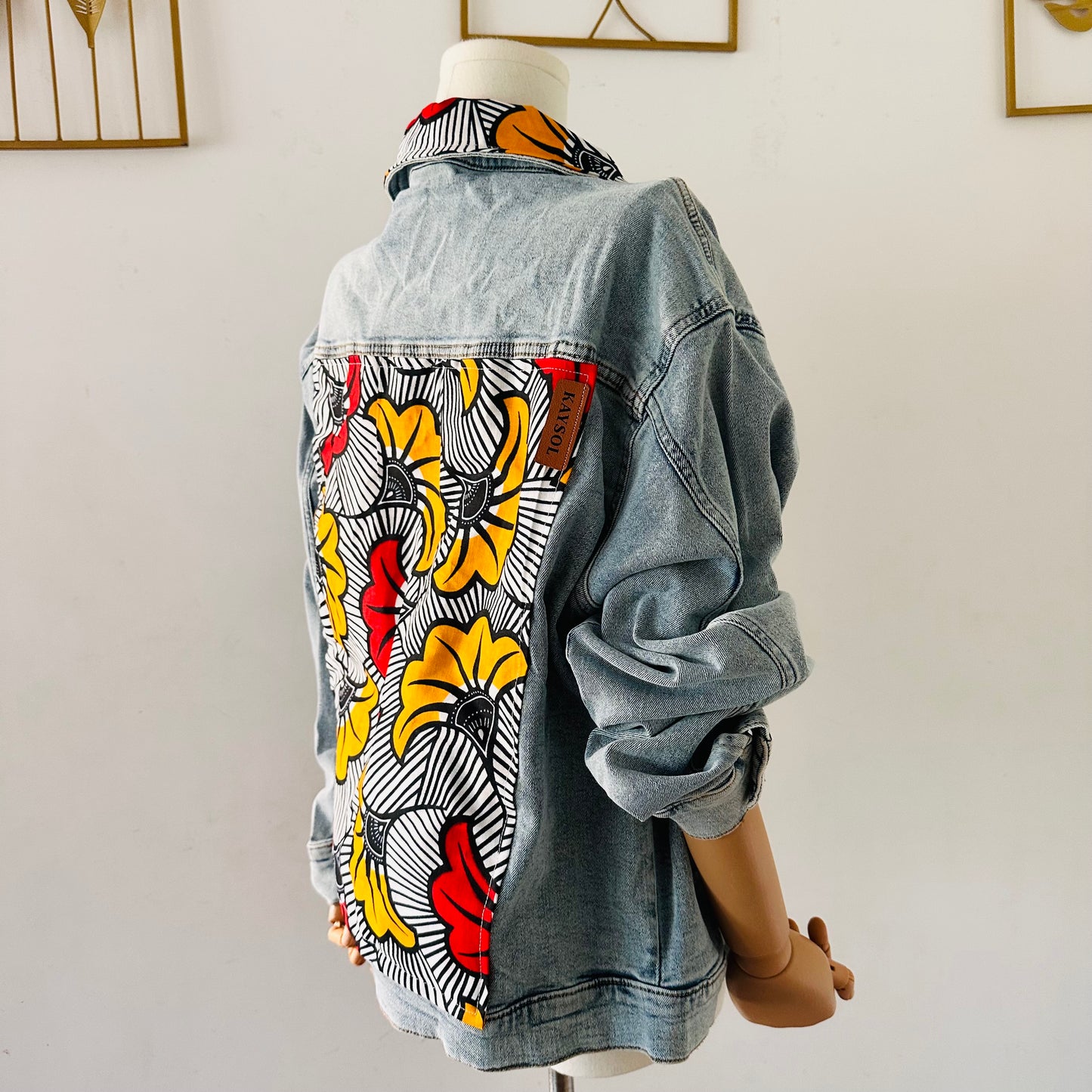 Veste en jean customiser - Veste Wax femme