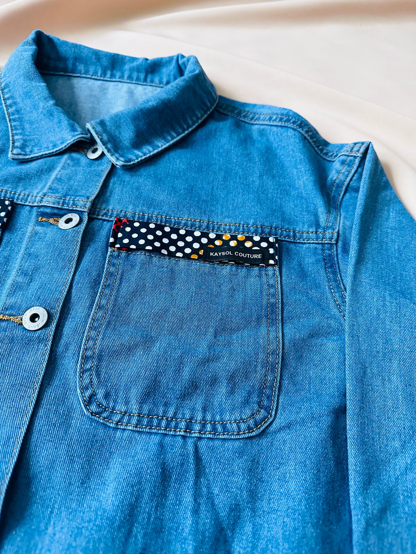 Veste brodée style africaine - Veste en jean Brodé