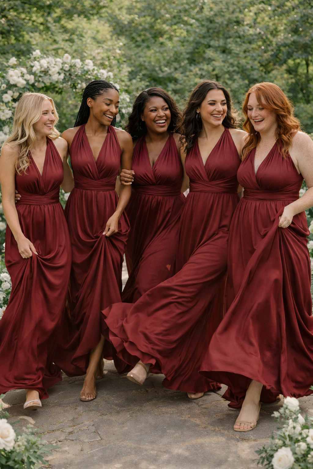 burgundy infinity bridesmaid dresses TDY Burgundy Maxi Infinity Dress