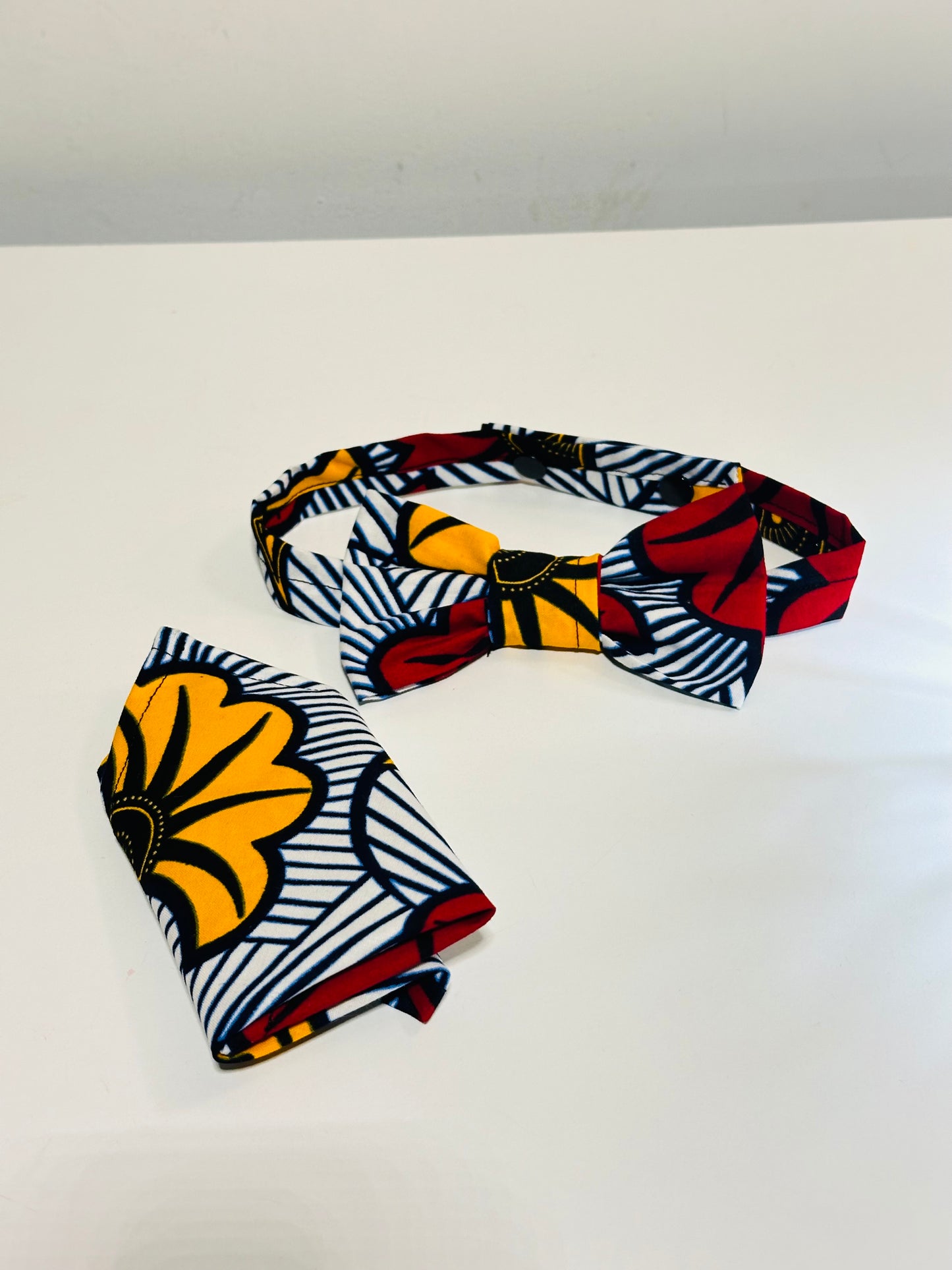 noeud papillon wax - mouchoir en wax pour homme