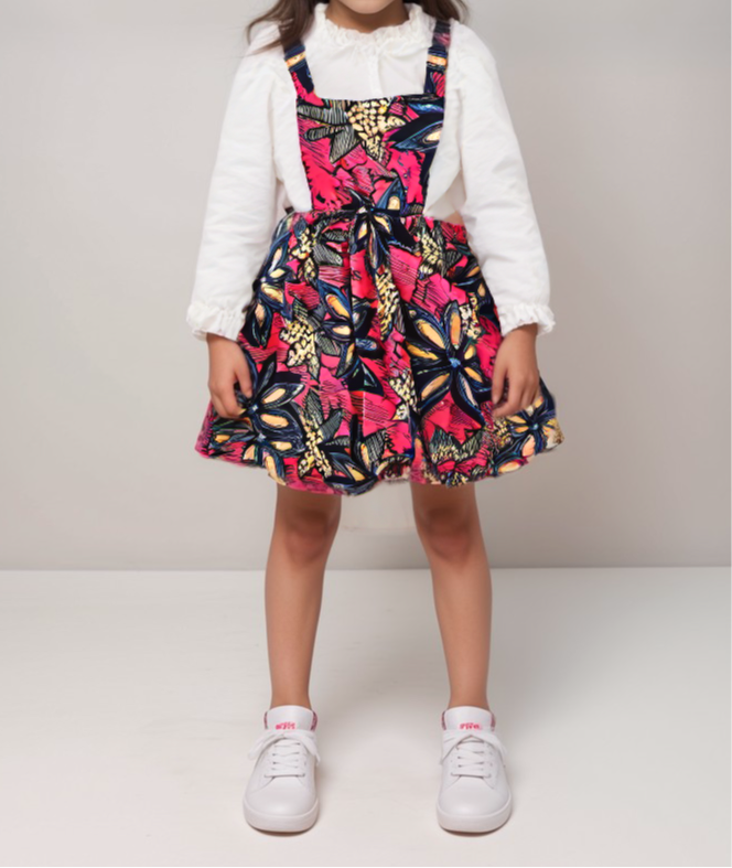 Robe en wax enfant - robe fleurie enfant - robe bébé - robe princesse africaine - tenue africaine enfant fille