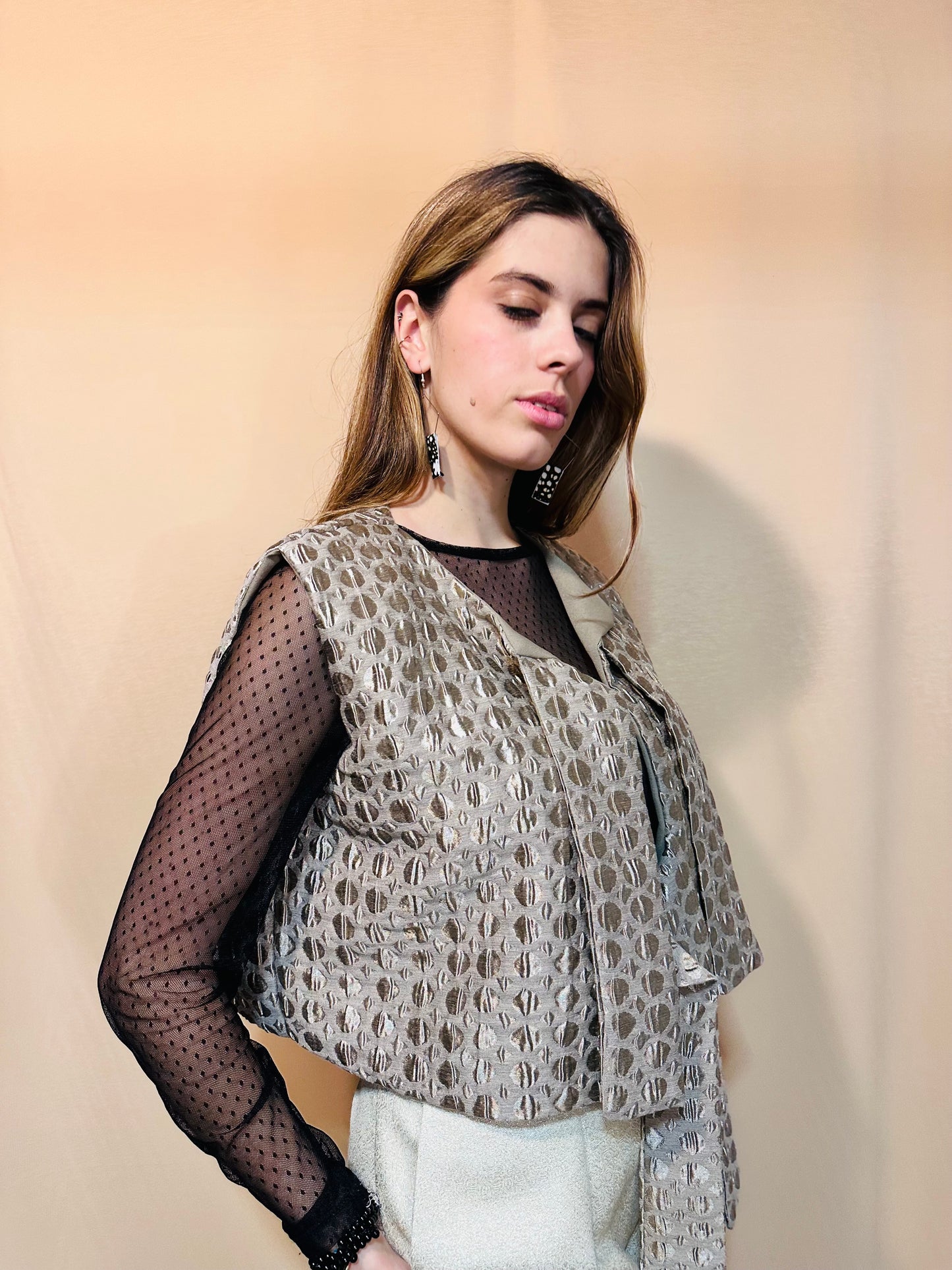 Gilet Femme Sans Manches en Brocart - Collection capsule
