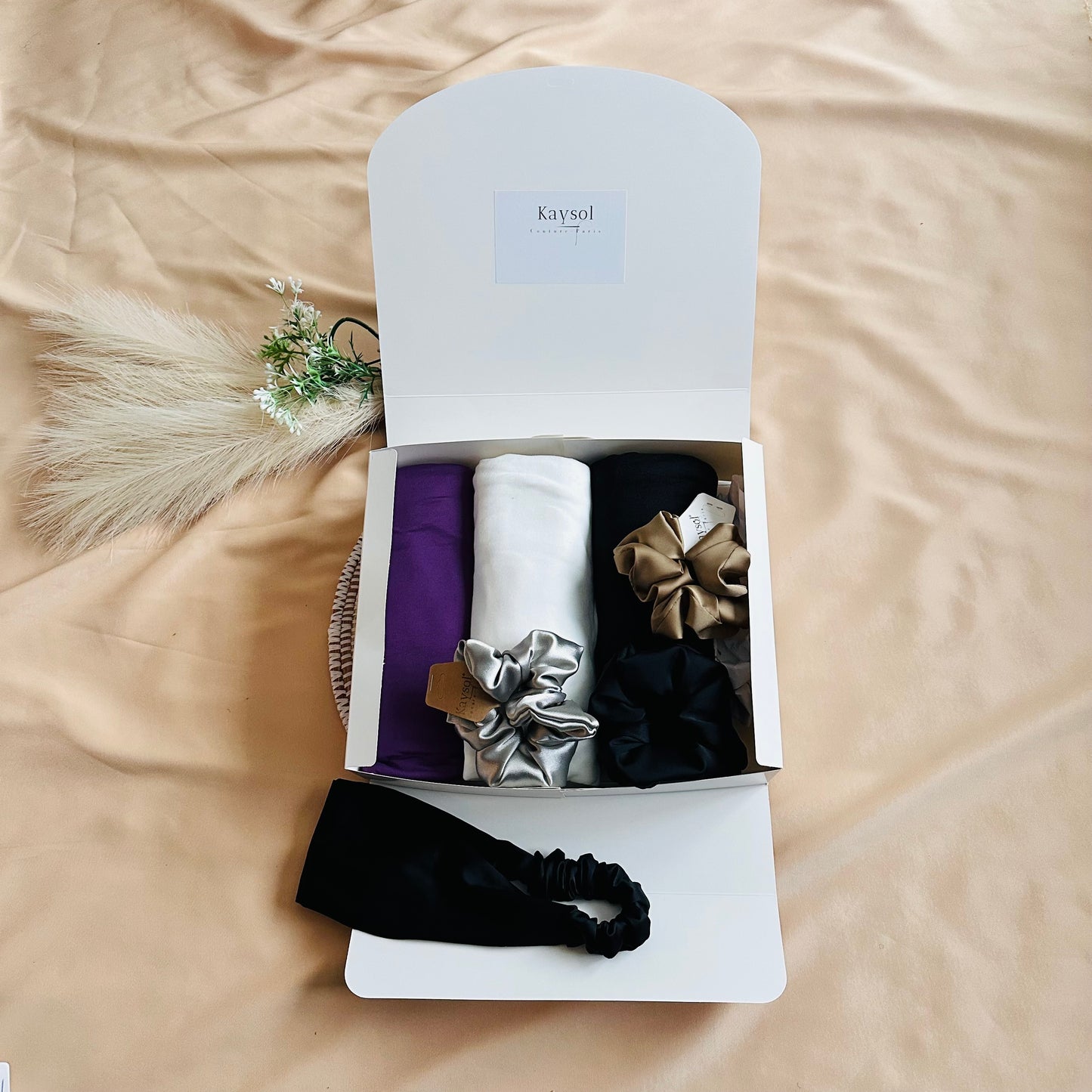 Hijab box Jersey Premium- 3 Hijabs - 3 Chouchous en Soie - Grand