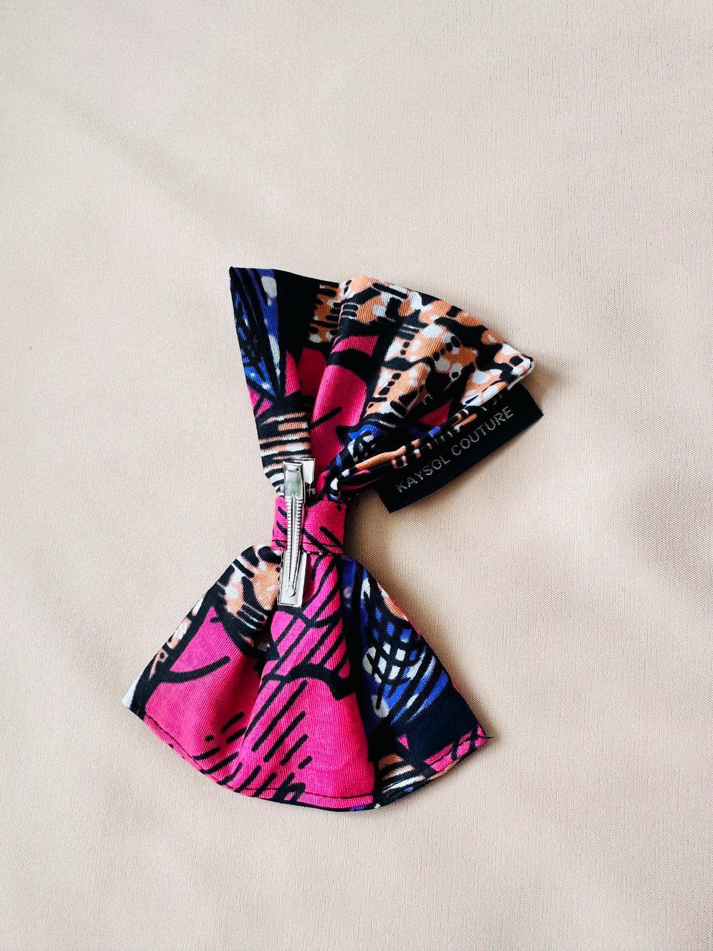 Noeud papillon en wax - 2 Pièces - tissu wax rose