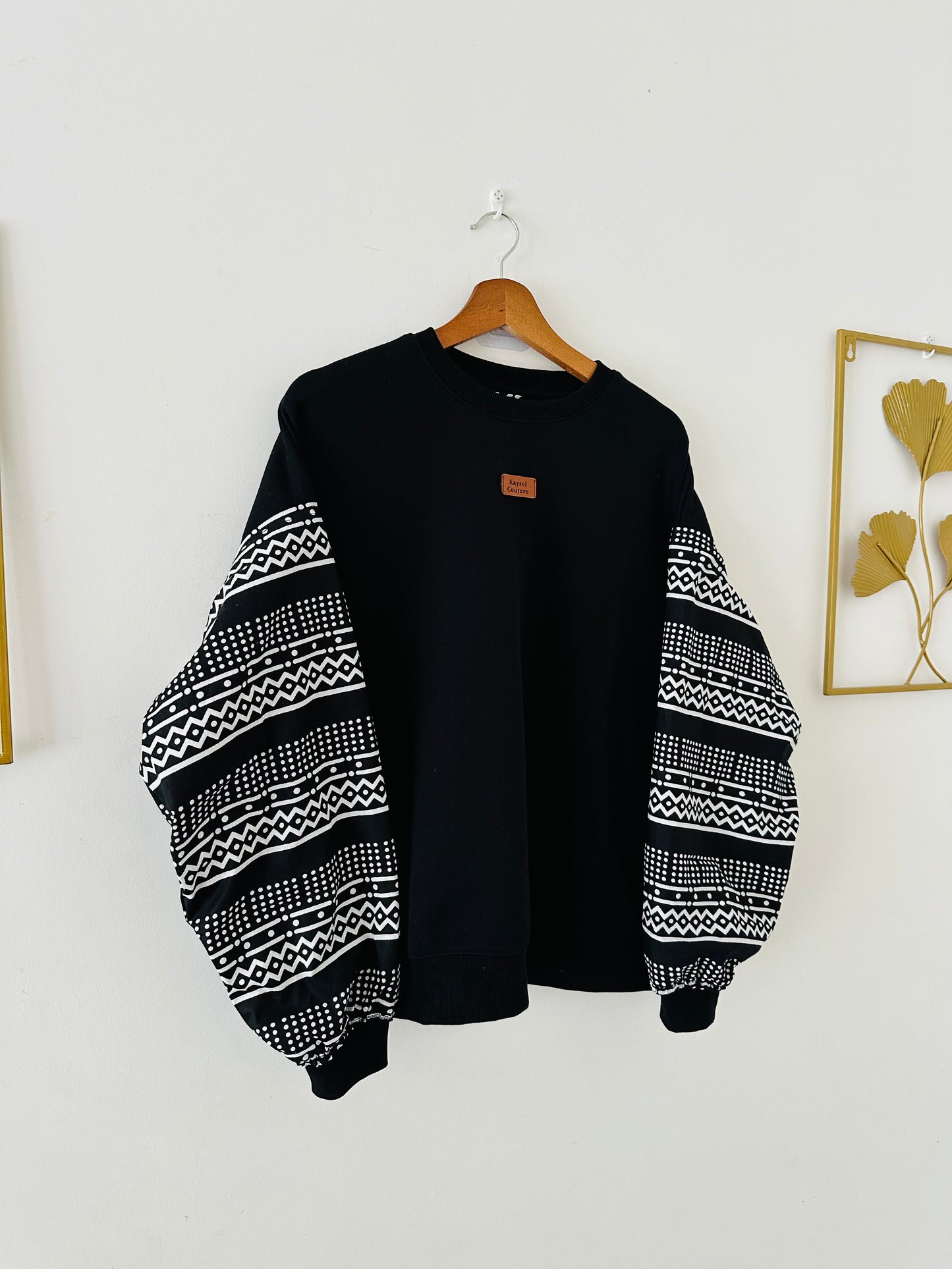 Sweat femme noir Bogolan classique – Kaysol Couture
