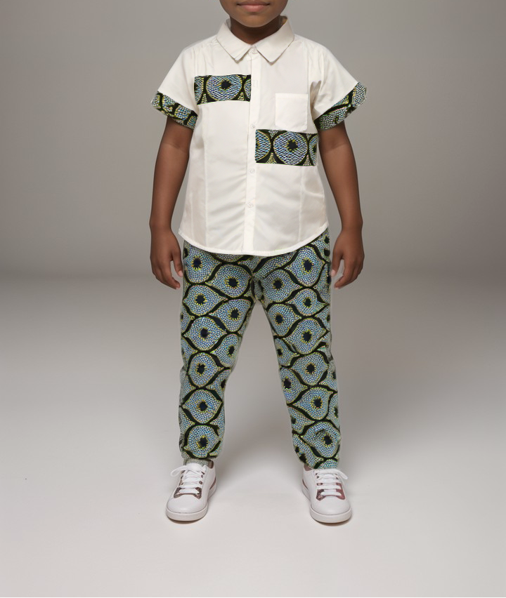 Ensemble garçon en Wax- Tenue style africaine enfant - Kaysol Couture