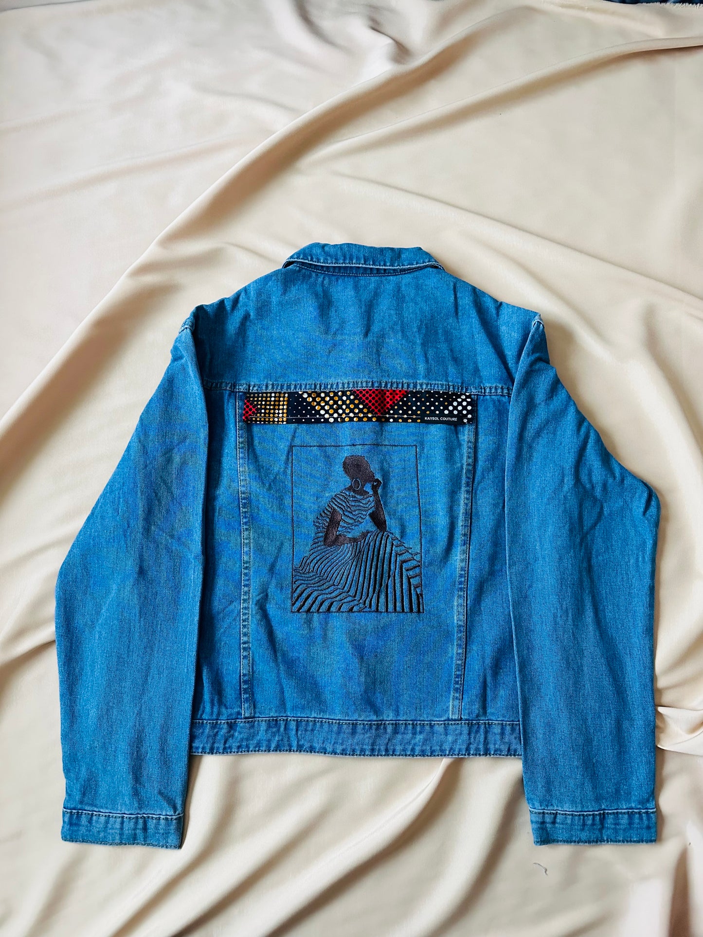 Veste brodée style africaine - Veste en jean Brodé