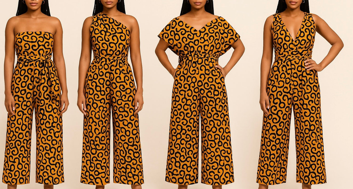 Combi Infinity Wax Jaune – Coupe large, convertible - Pantalon palazzo