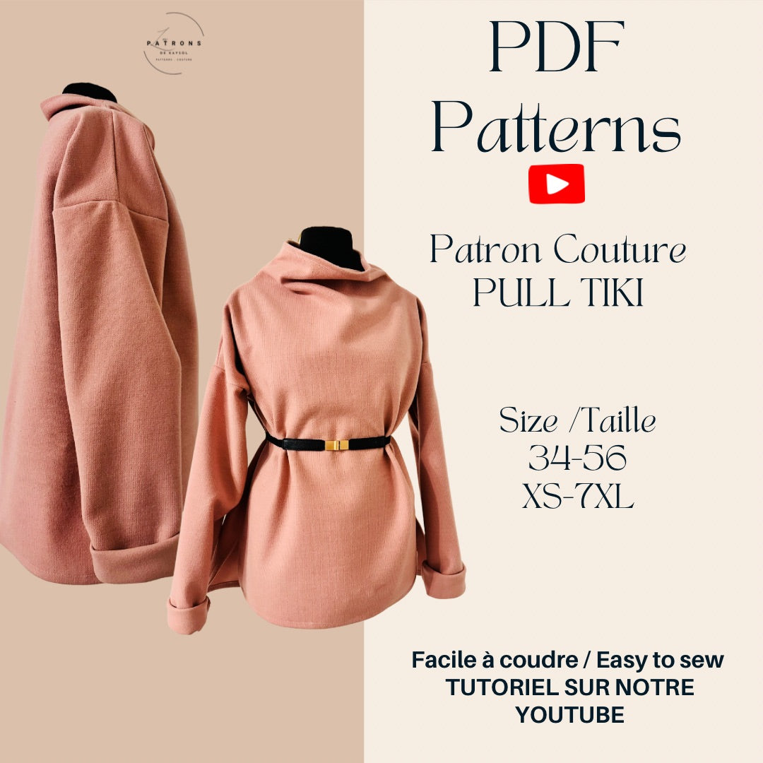 Patron couture - blouse vintage - coudre un pull femme - patron couture pas cher - patron couture a imprimer - coudre un haut facile- coudre de couture debutant - formation couture - mastoura dress
