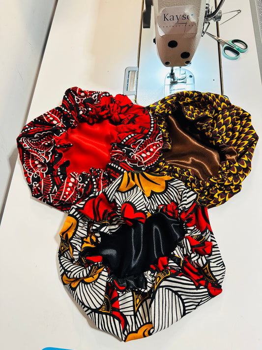 Bonnet de nuit en tissu wax