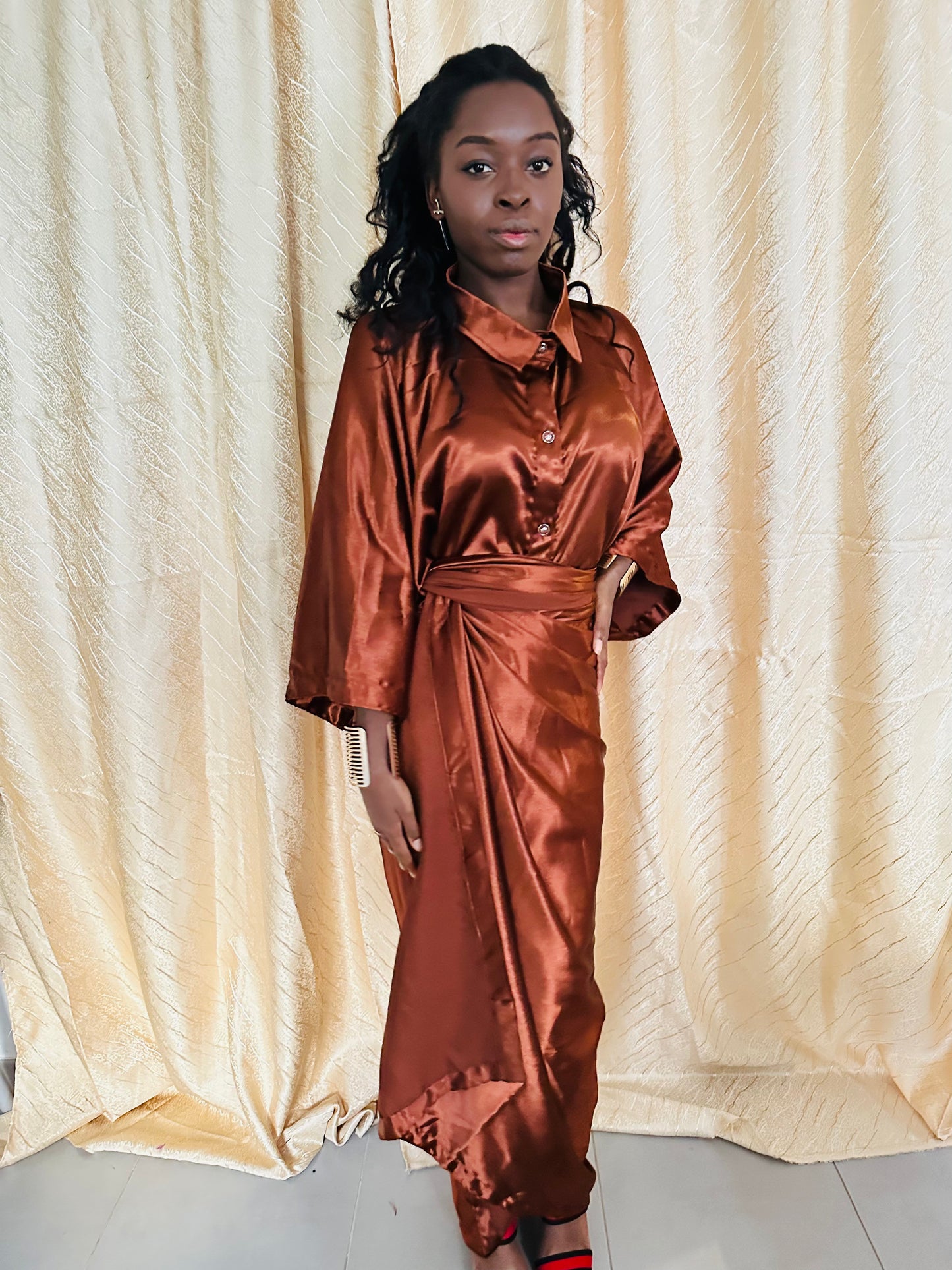 Ensemble deux pièces femme en Satin Duchesse - Tenue Mastoura Chic - Choix de couleur