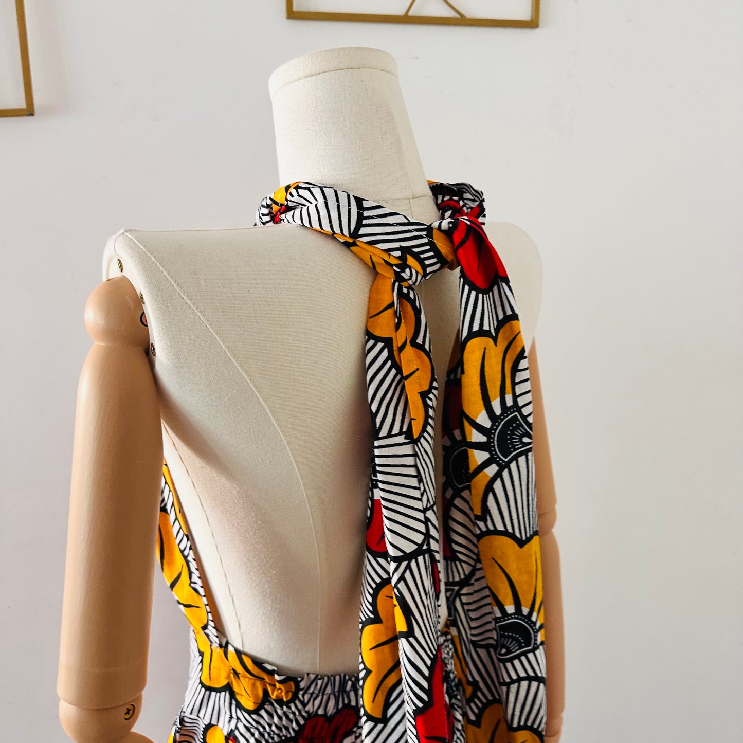 Robe infinity en Wax - Fleurs de mariage