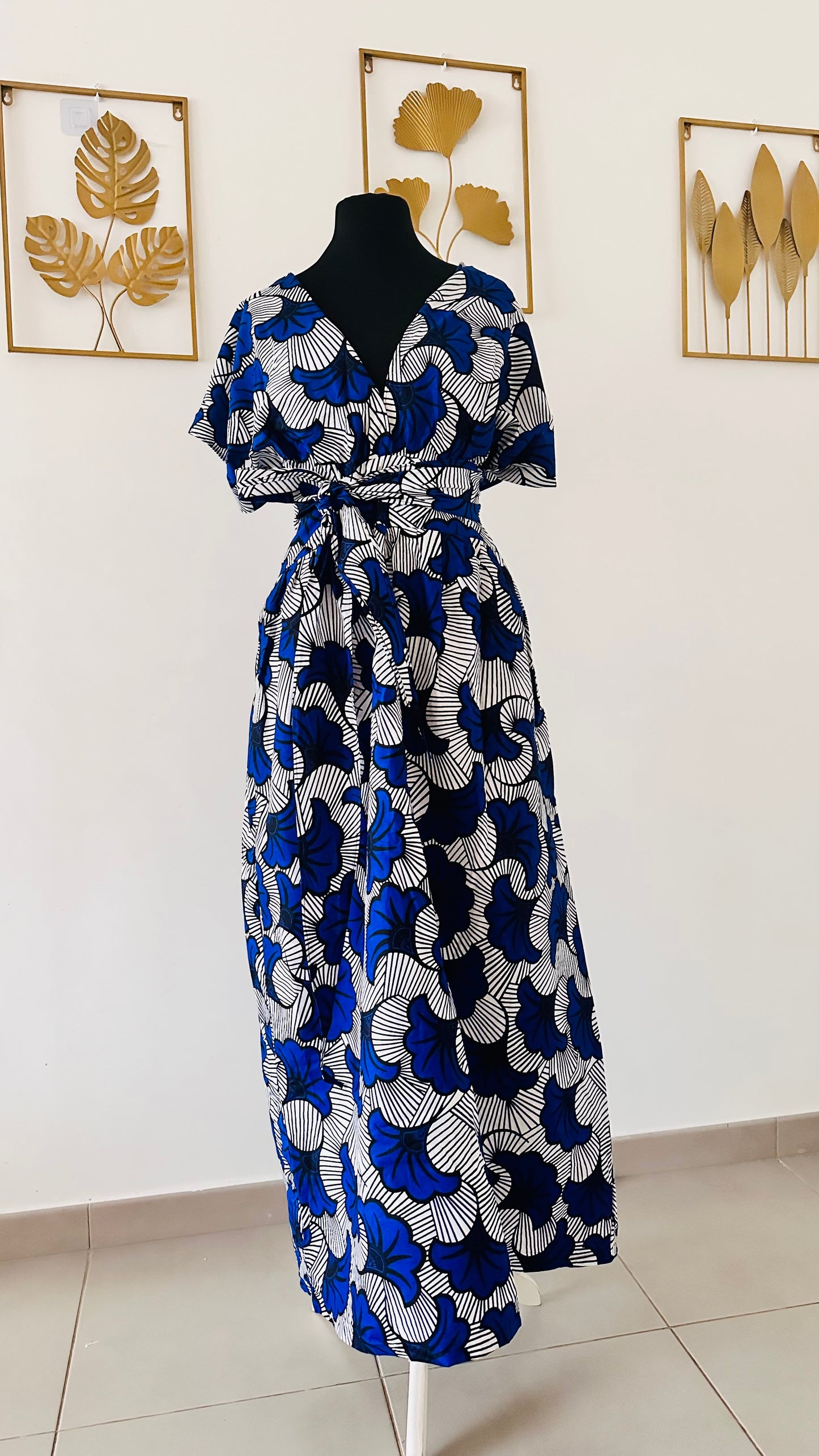 Robe Africaine Convertible - avec poches - robe longue en wax - robe de ceremonie africaine