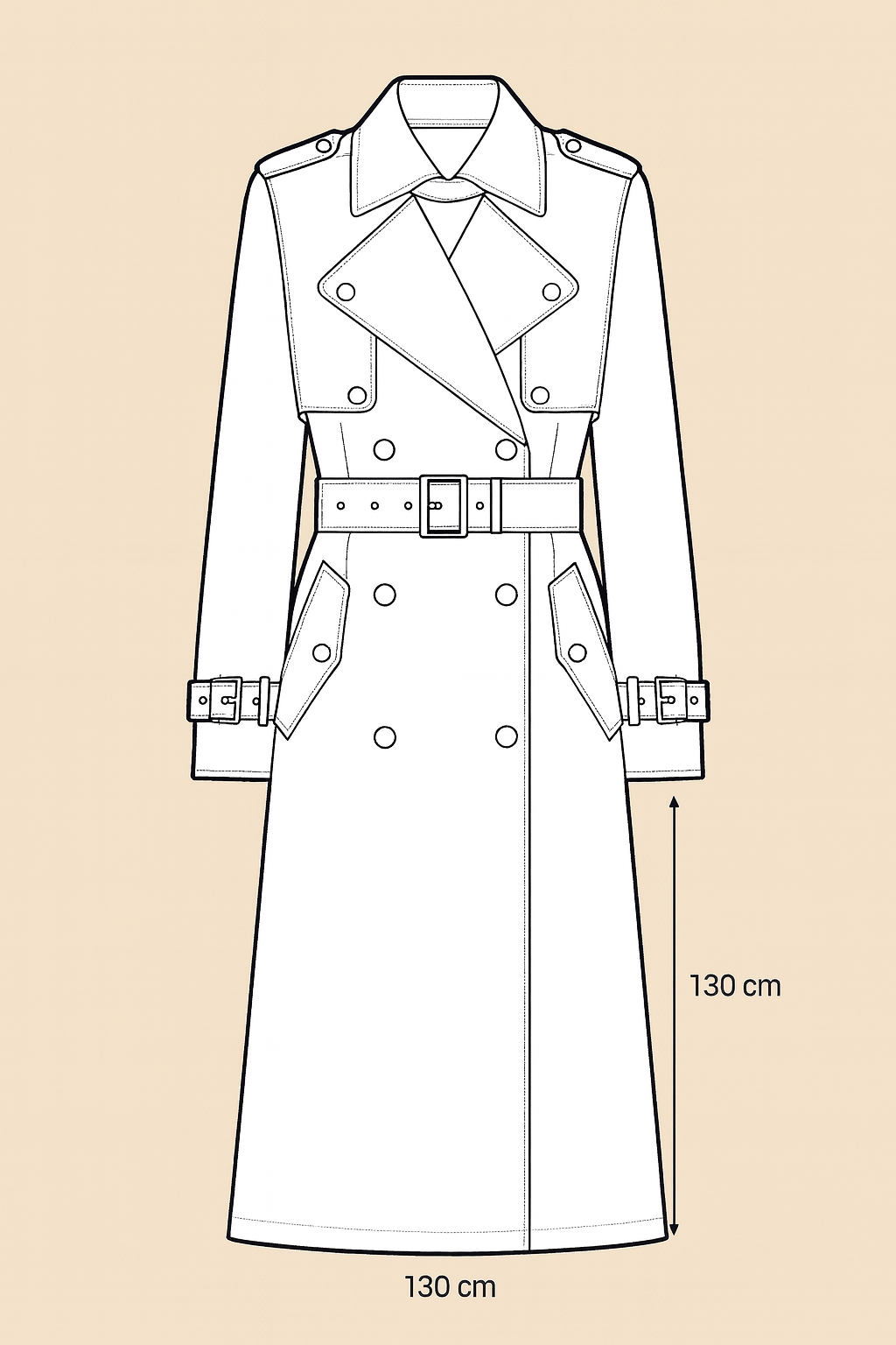 Apprendre à Coudre un Trench + Patron couture Trench Zahra – XS/S au 7XL/8XL