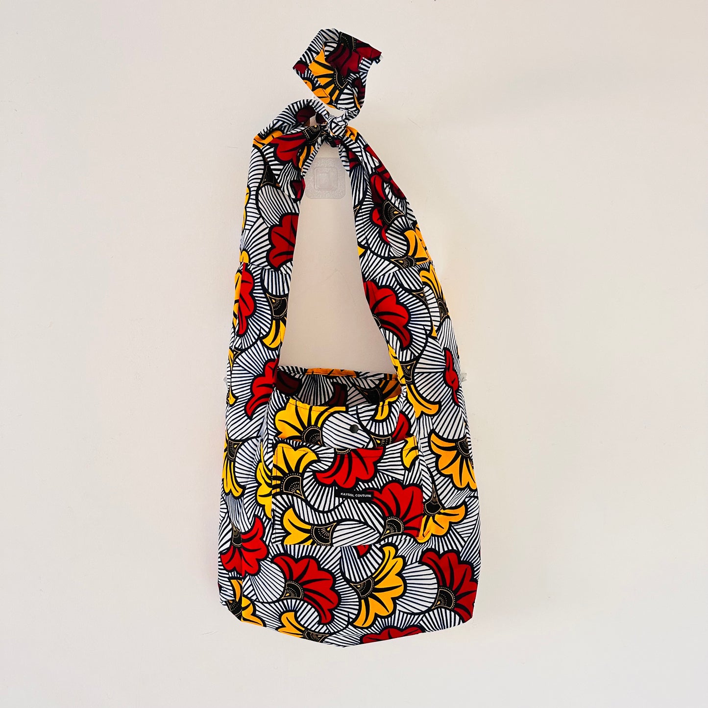 Hobo bag wax - Sac Fourre-tout en wax - Rouge-jaune