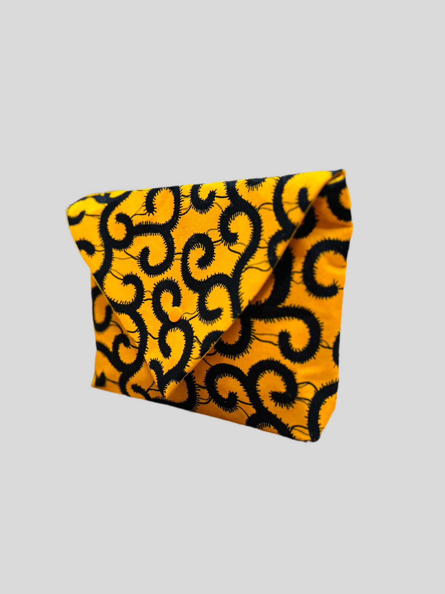 Pochette en Wax jaune