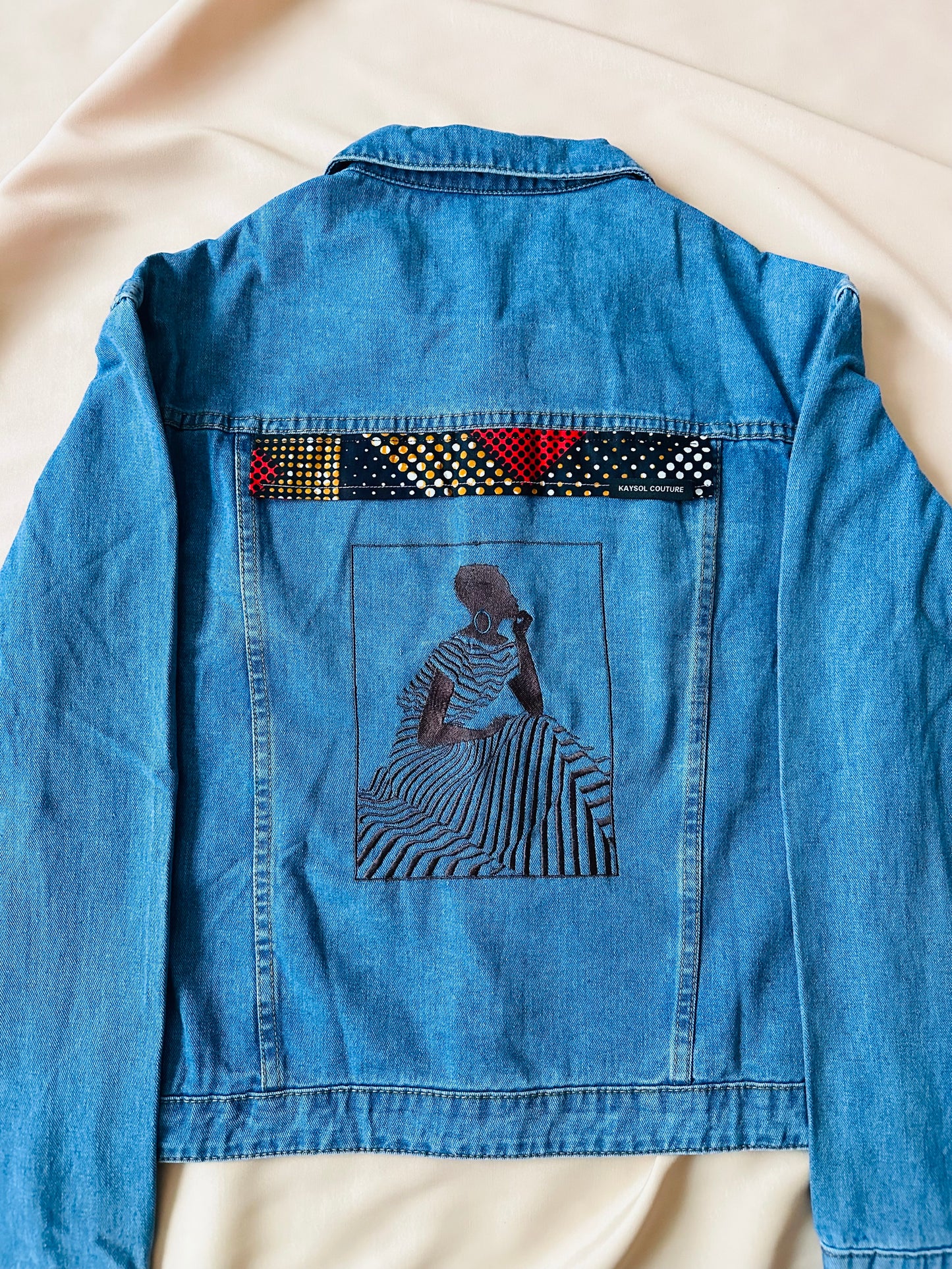 Veste brodée style africaine - Veste en jean Brodé