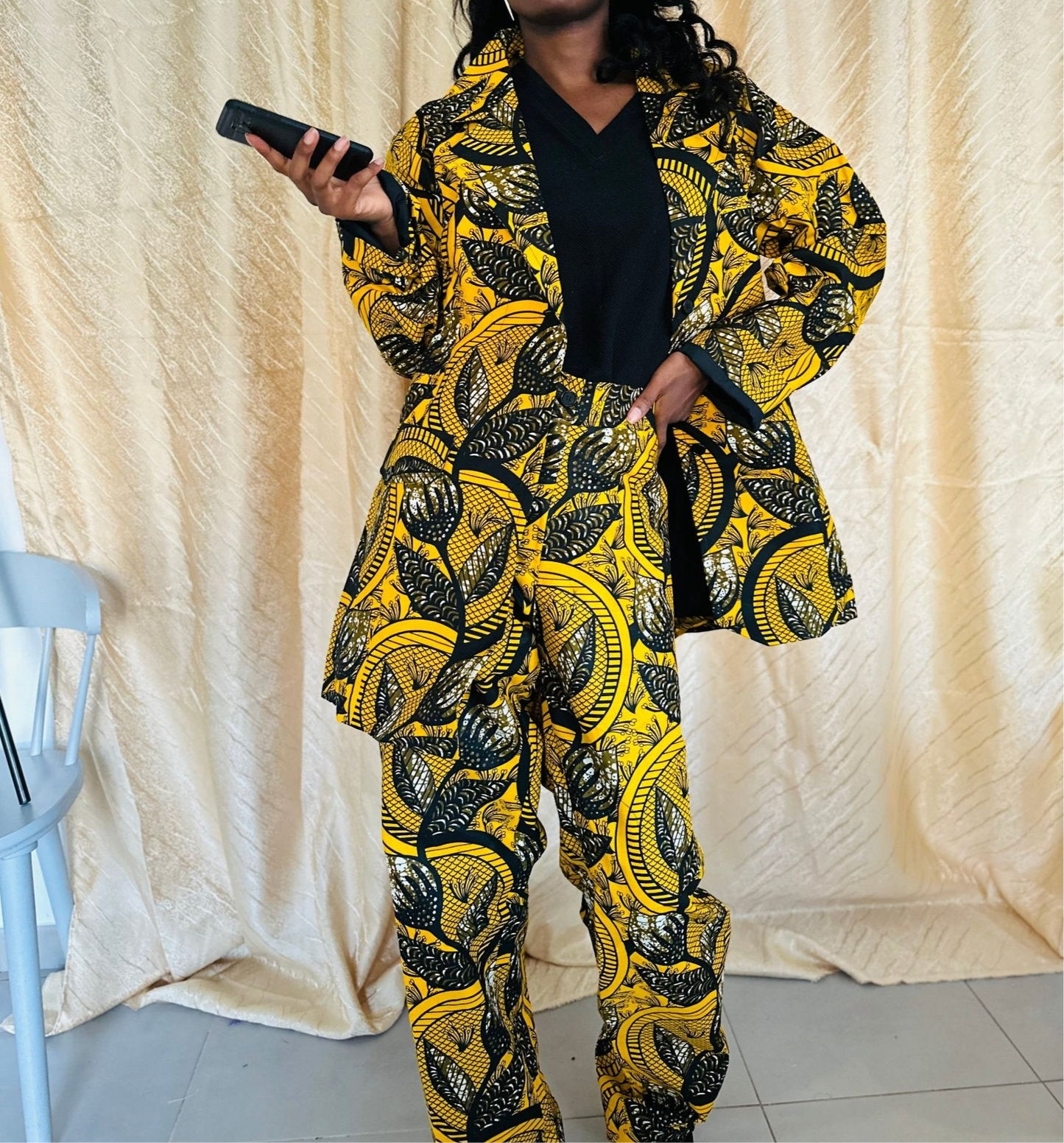 Ensemble deux pièces - Costume Tailleur Femme en Wax - Choix Couleur