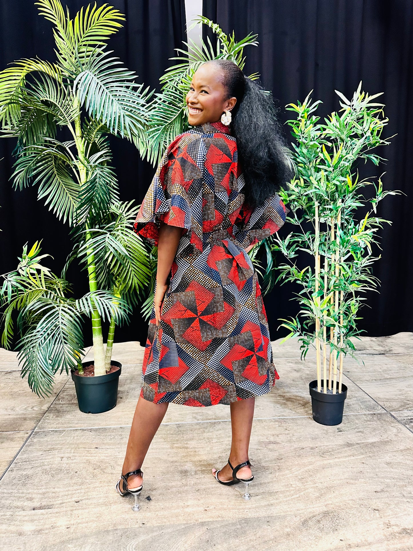 Robe Chemise en wax - avec Poches