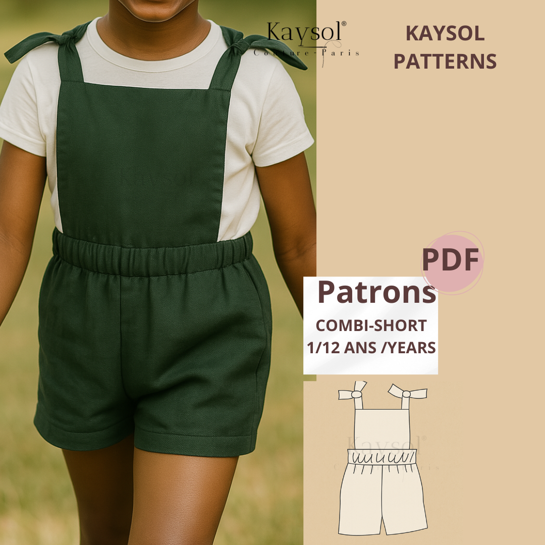 Patron Enfant PDF – Patron Combinaison enfant (1 à 12 ans)