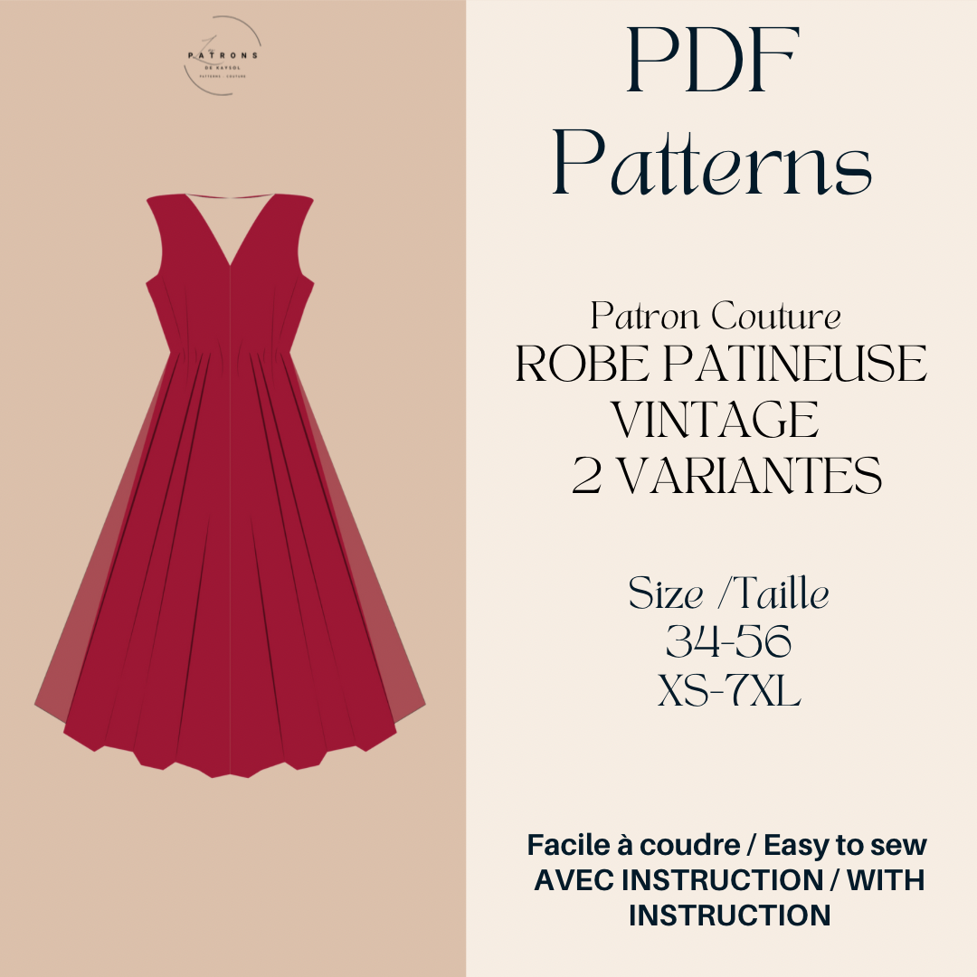 Coudre Robe vintage Patron couture PDF Robe patineuse – Kaysol