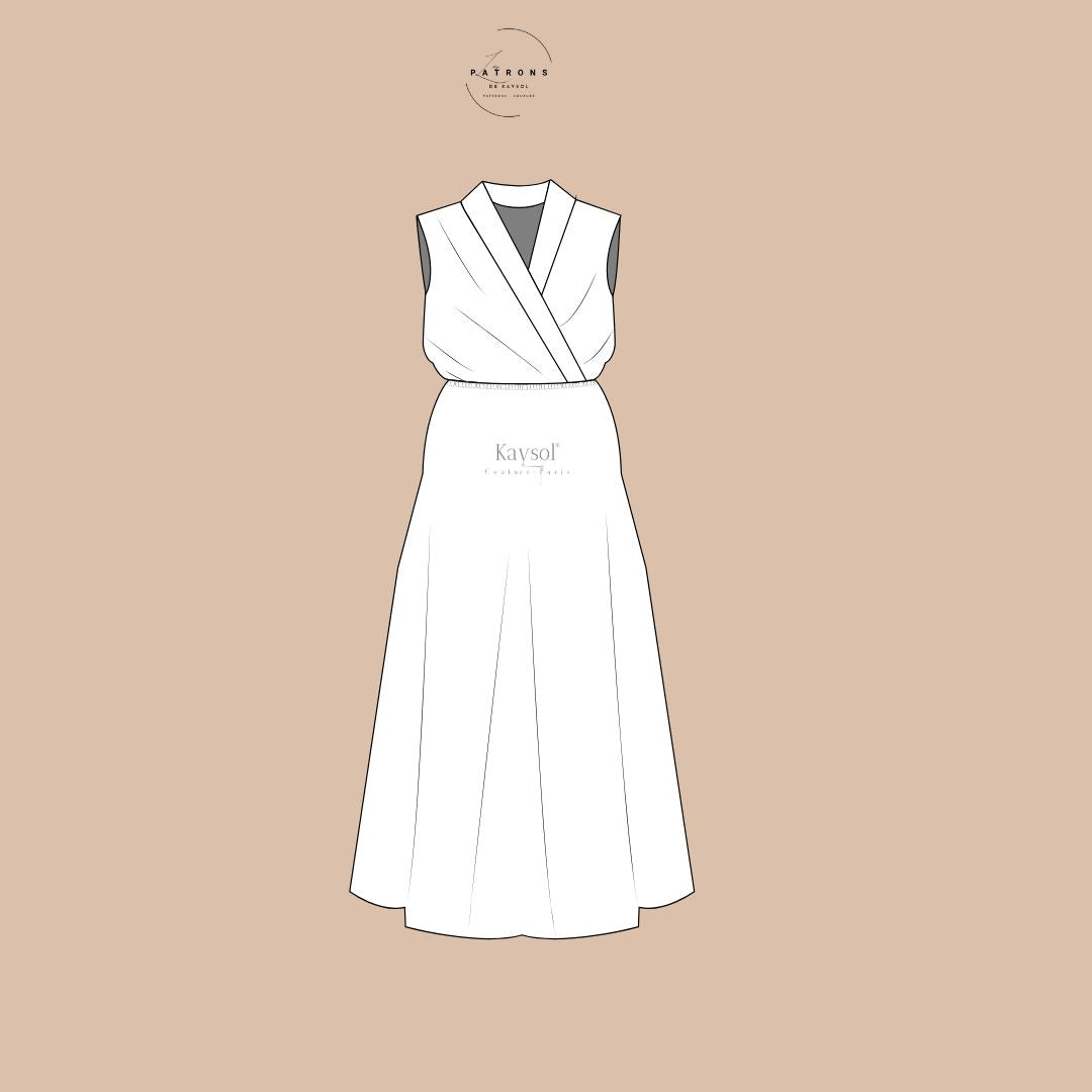 Patron Couture Robe Longue - Robe Kara - Patron couture PDF - Avec Instructions et guide bonus couture débutant offert.