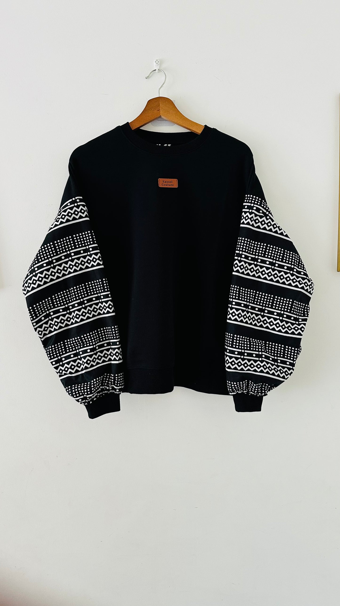 Sweat femme noir Bogolan classique – Kaysol Couture