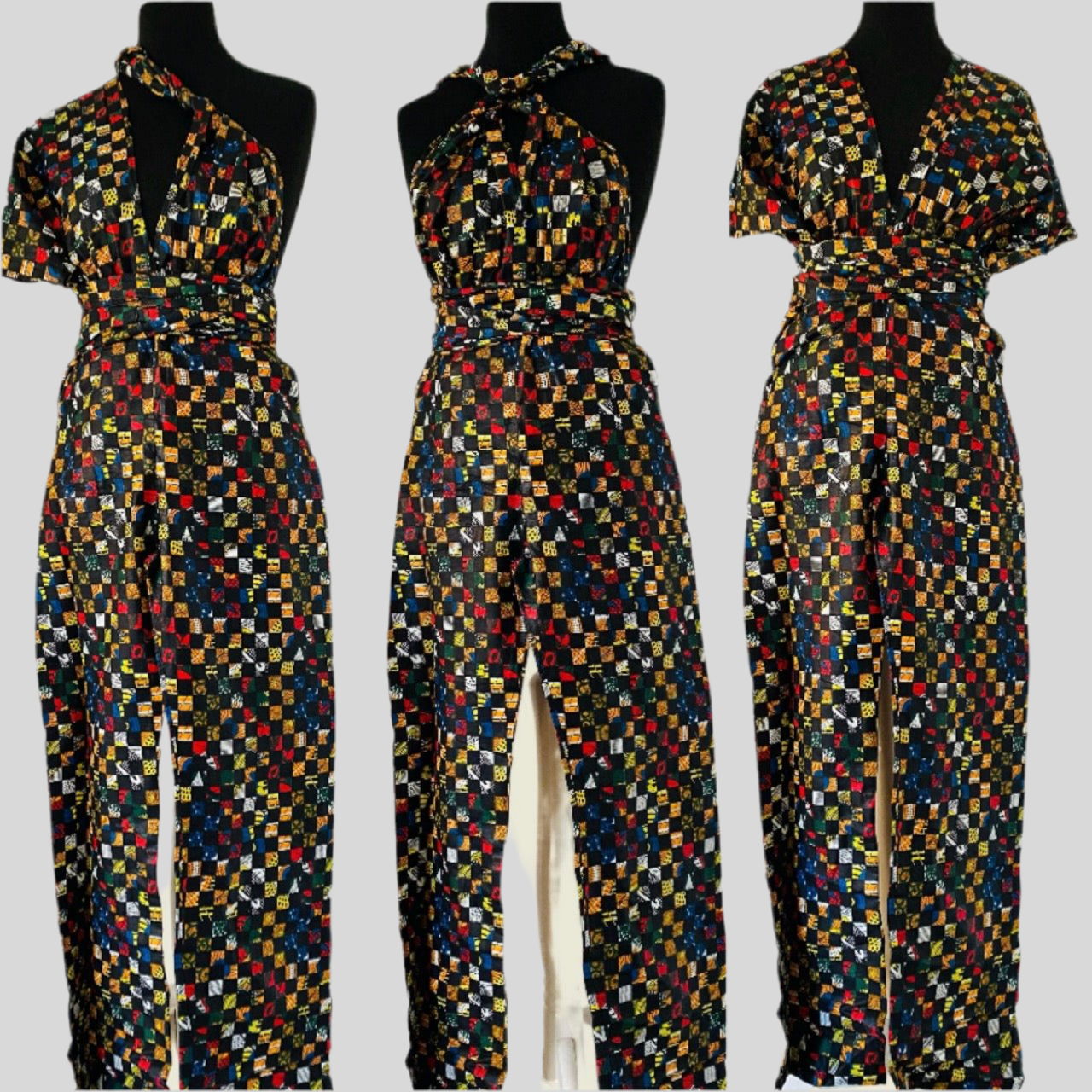 Combinaison en wax - Tenue Femme en Wax - Convertible
