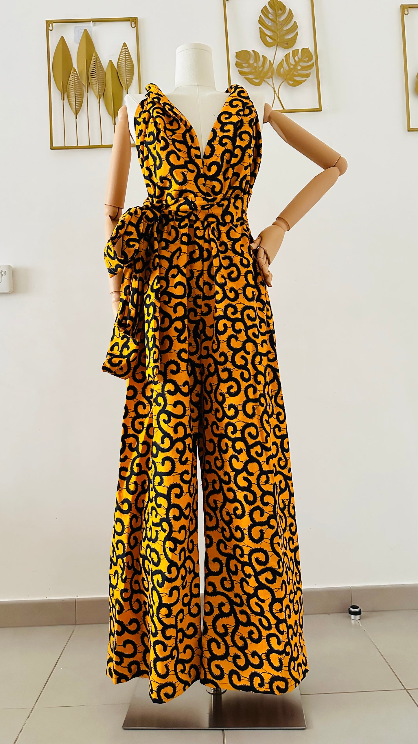 Combi Infinity Wax Jaune – Coupe large, convertible - Pantalon palazzo