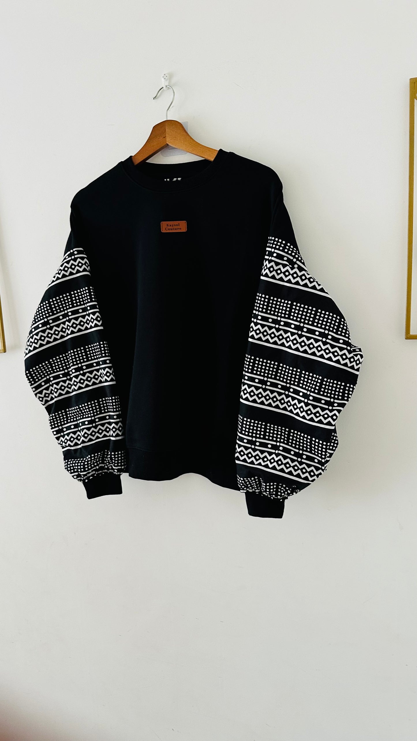 Sweat femme noir Bogolan classique – Kaysol Couture