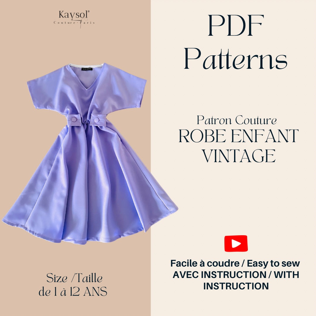 Patron couture enfant - robe enfant à coudre - couture enfant