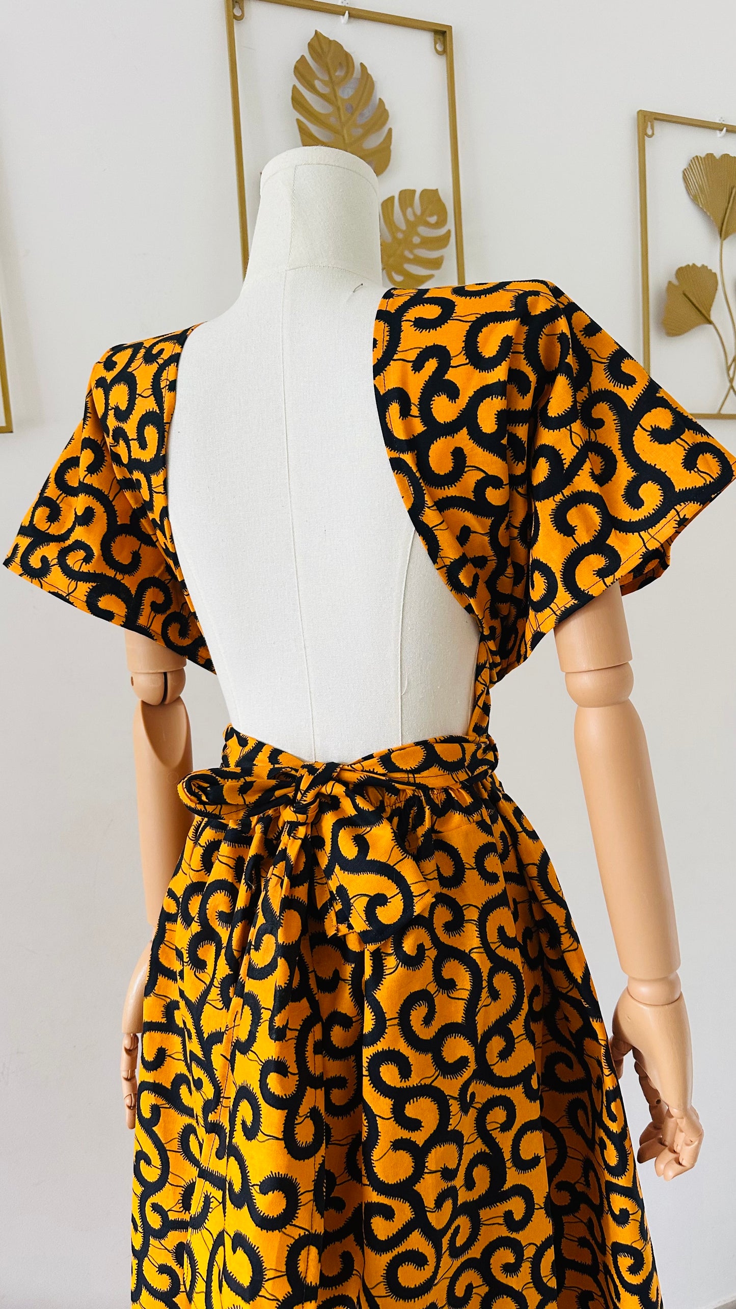 Robe infinity en Wax Jaune - Kaysol Couture