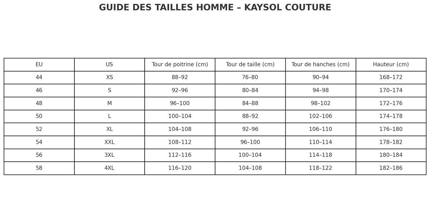 Patron Kimono Homme PDF – Kimono Japonais, tailles 44 à 4XL