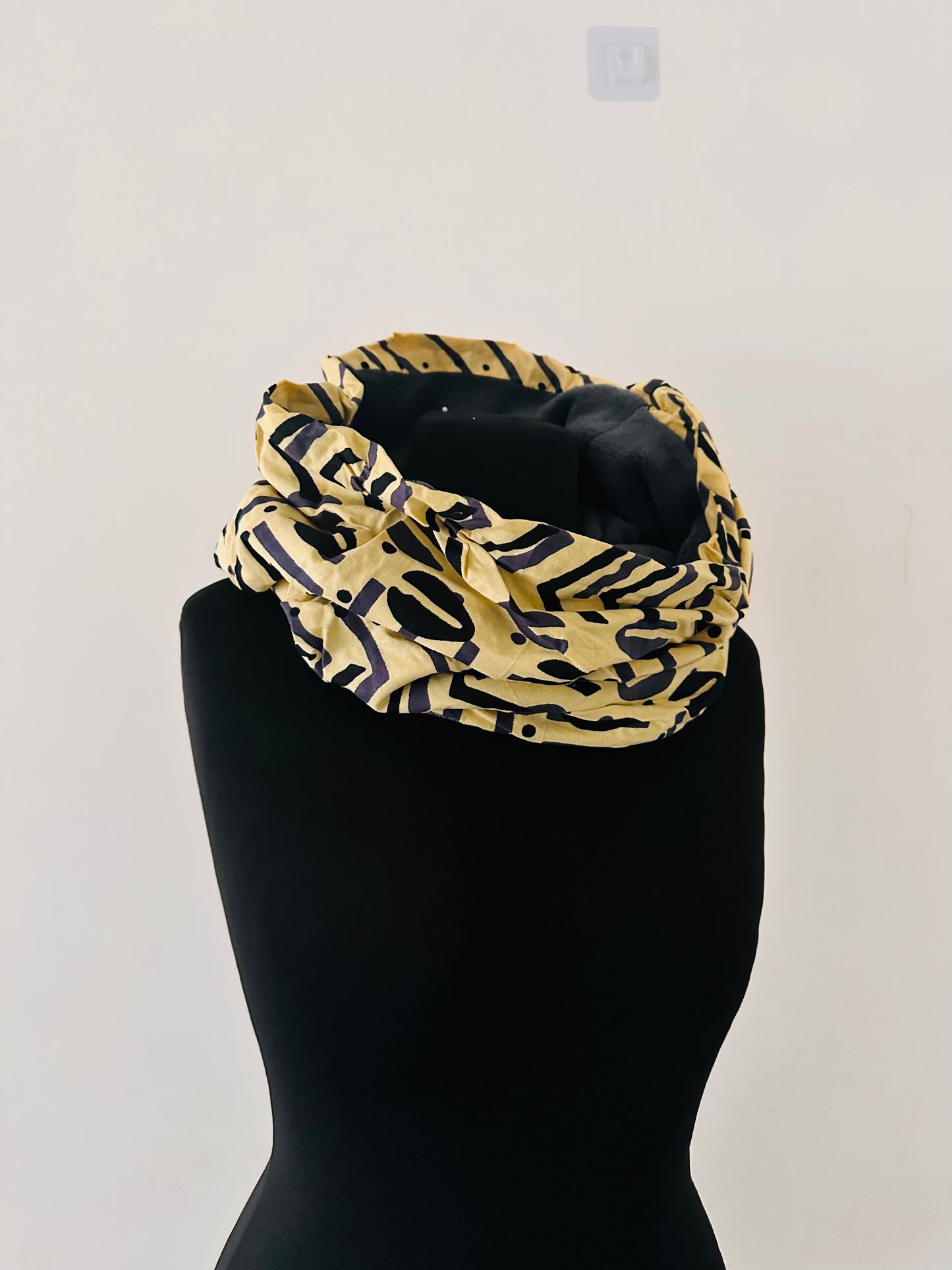 Snood en Wax bogolan Beige
