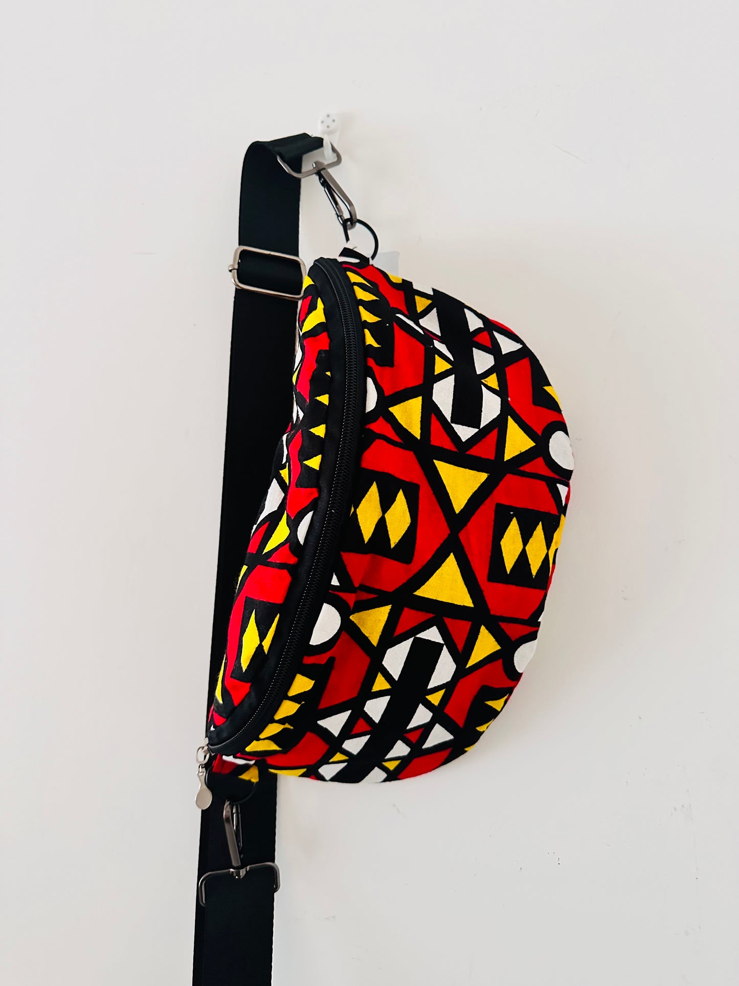 Sac Banane en Wax - Bogolan rouge