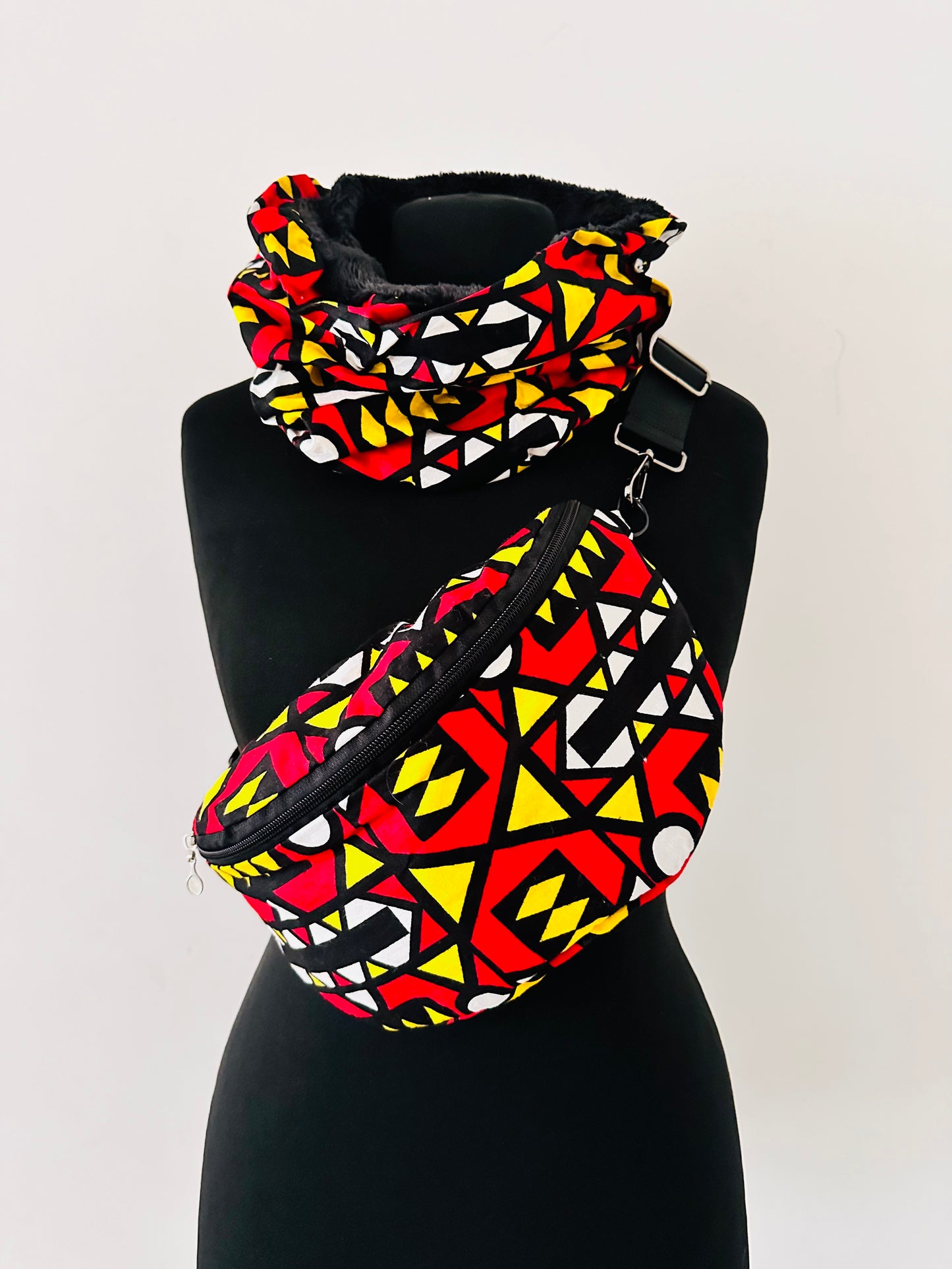 Cache cou en wax - Snood en wax rouge