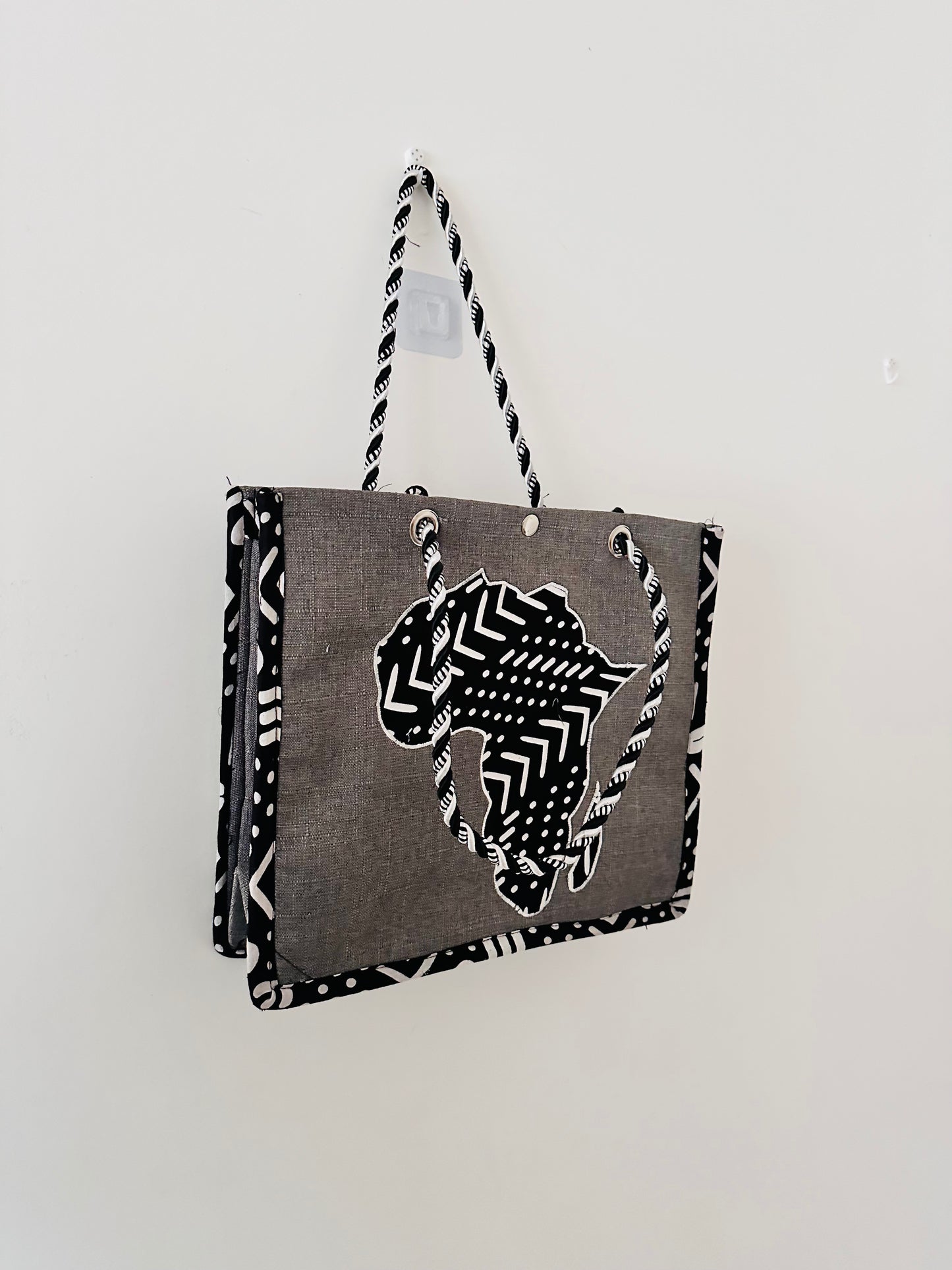 Sac cabas - Gris - carte Afrique