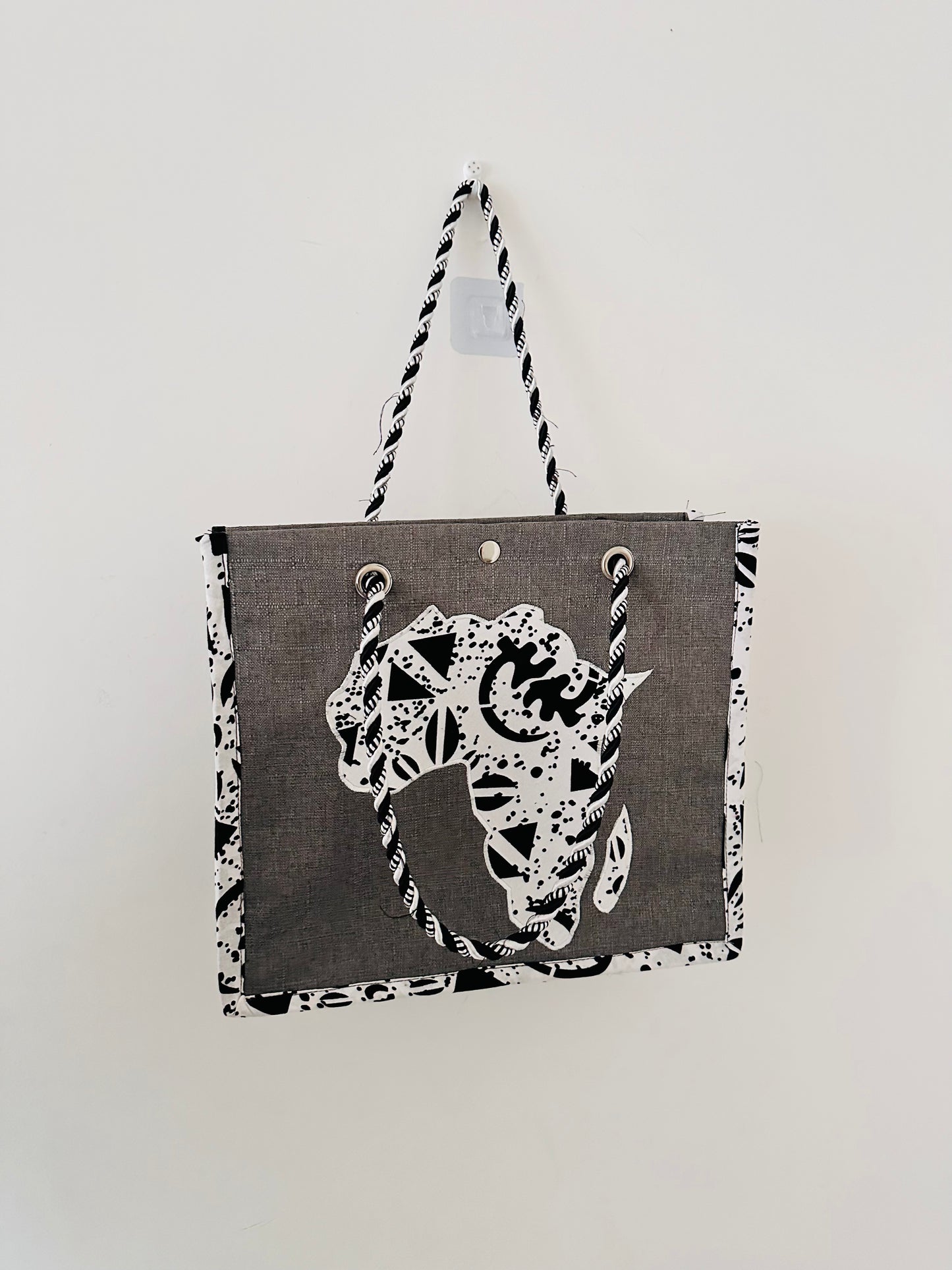 Sac africa - Cabas en wax - Gris