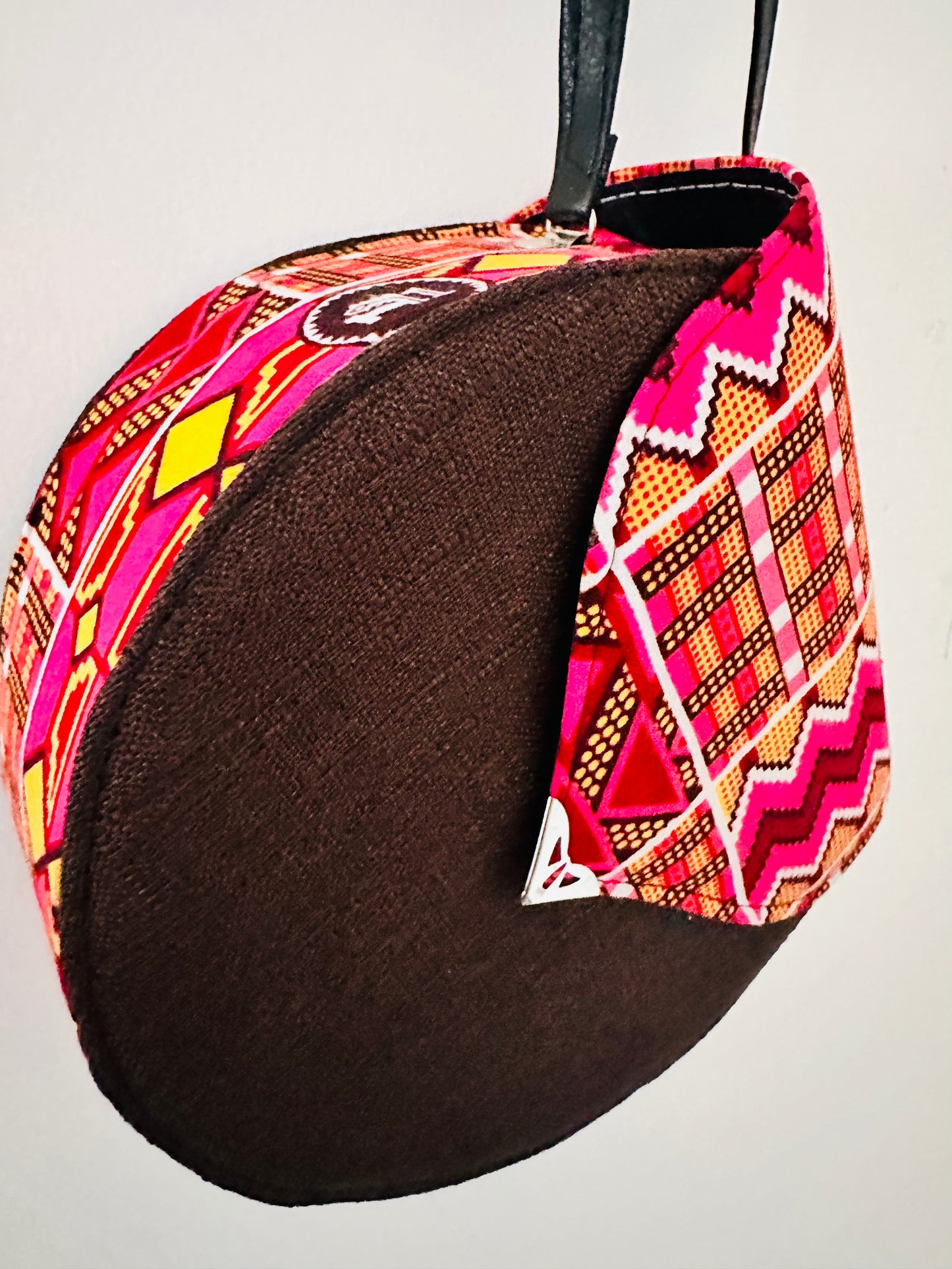 Sac bandoulière en Wax - Marron et Rose