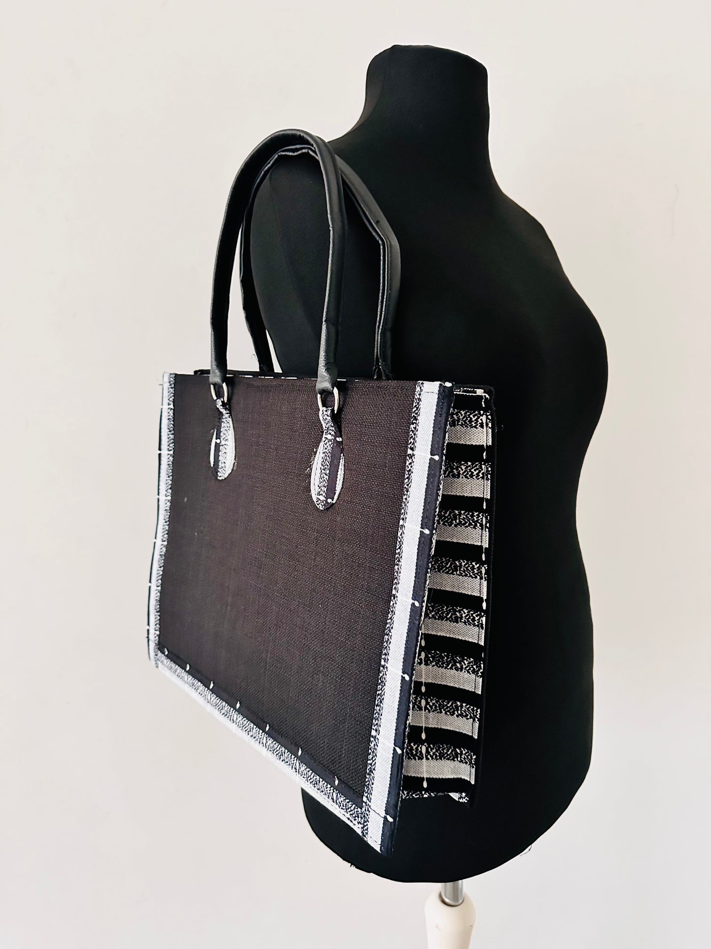 Sac cabas en Wax - Noir