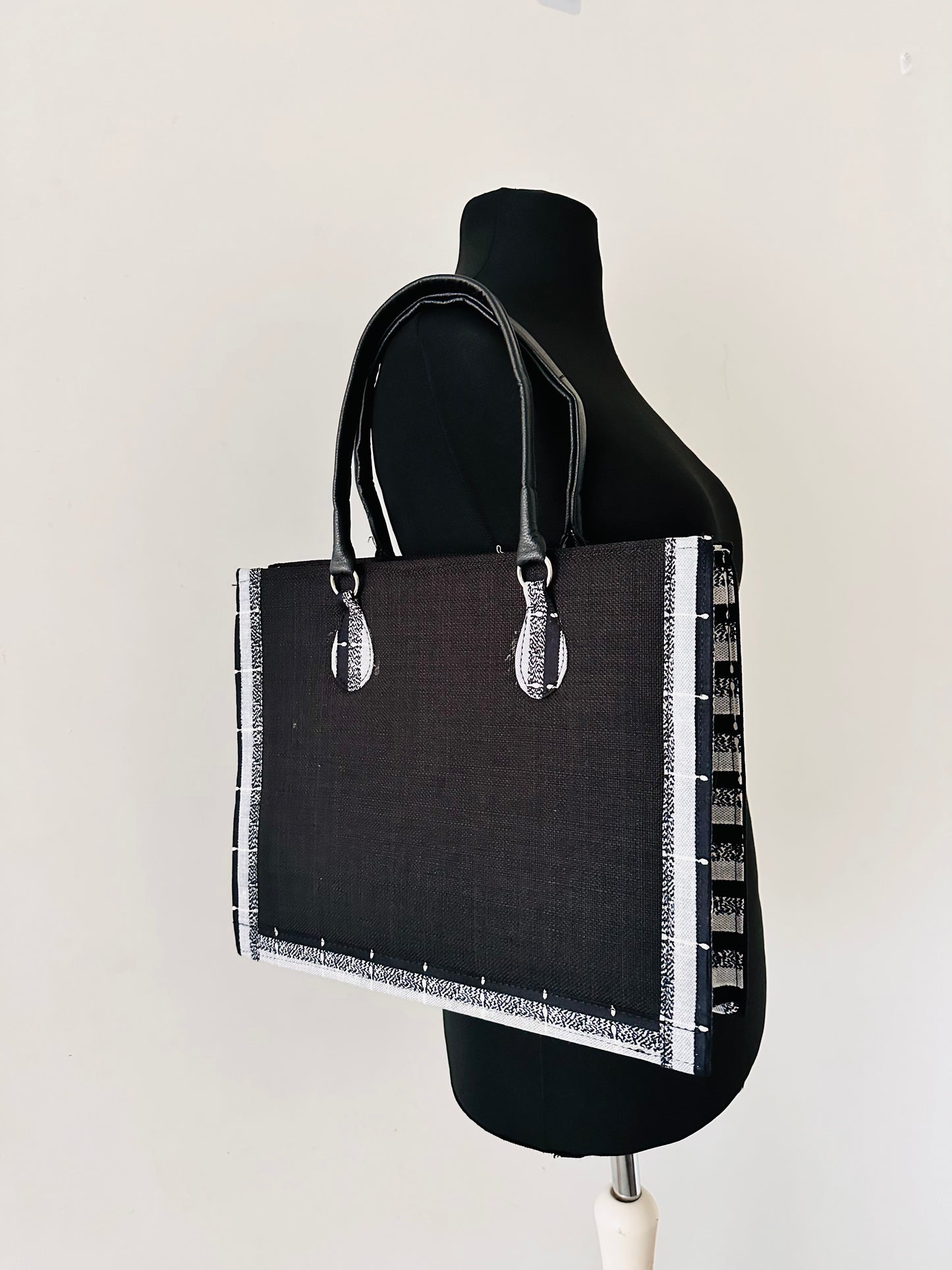 Sac cabas en Wax - Noir