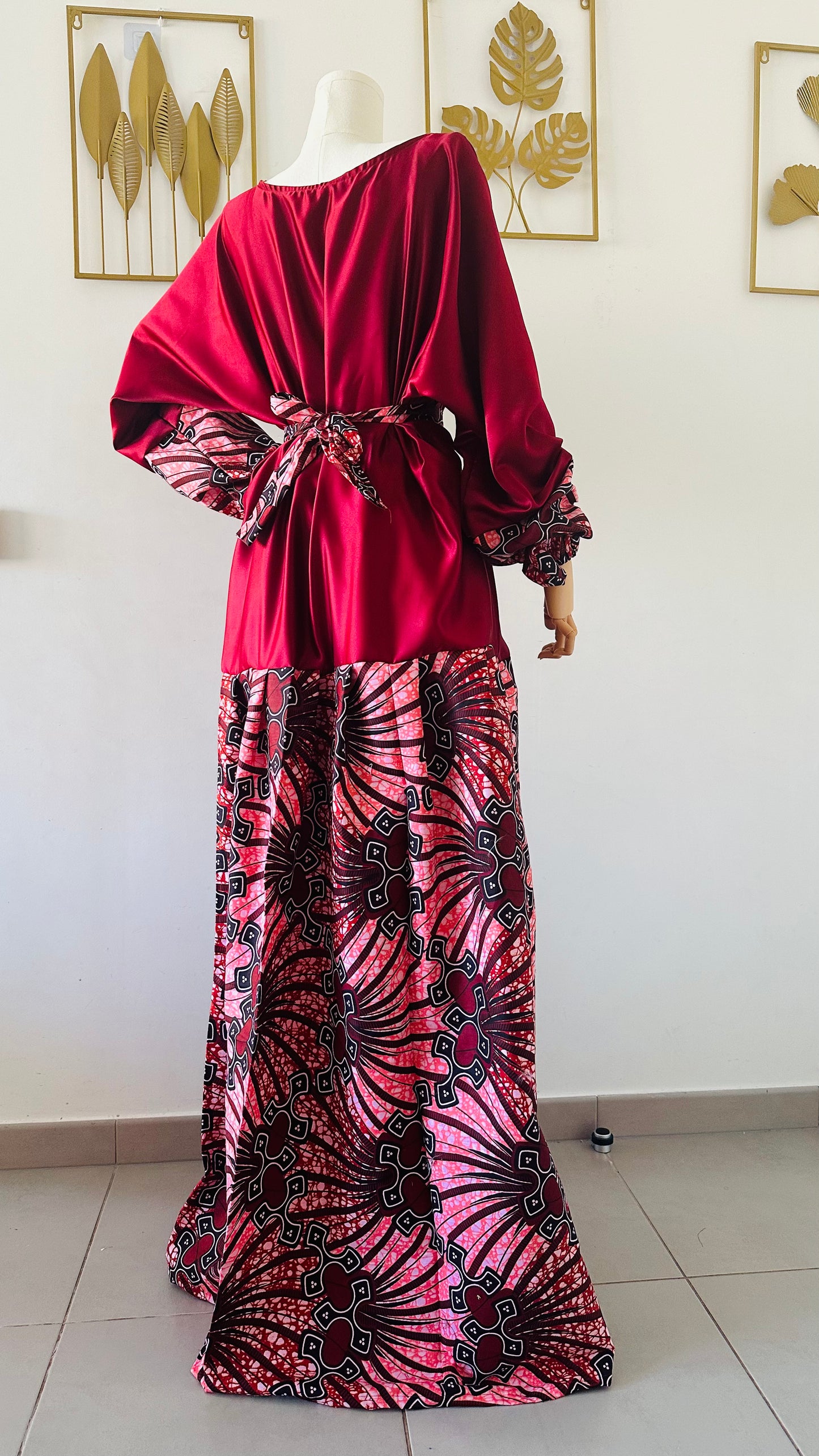 Robe longue en Wax - robe manche longue en wax - mode africaine- modele robe wax - robe de mariée africaine - robe de soirée africaine