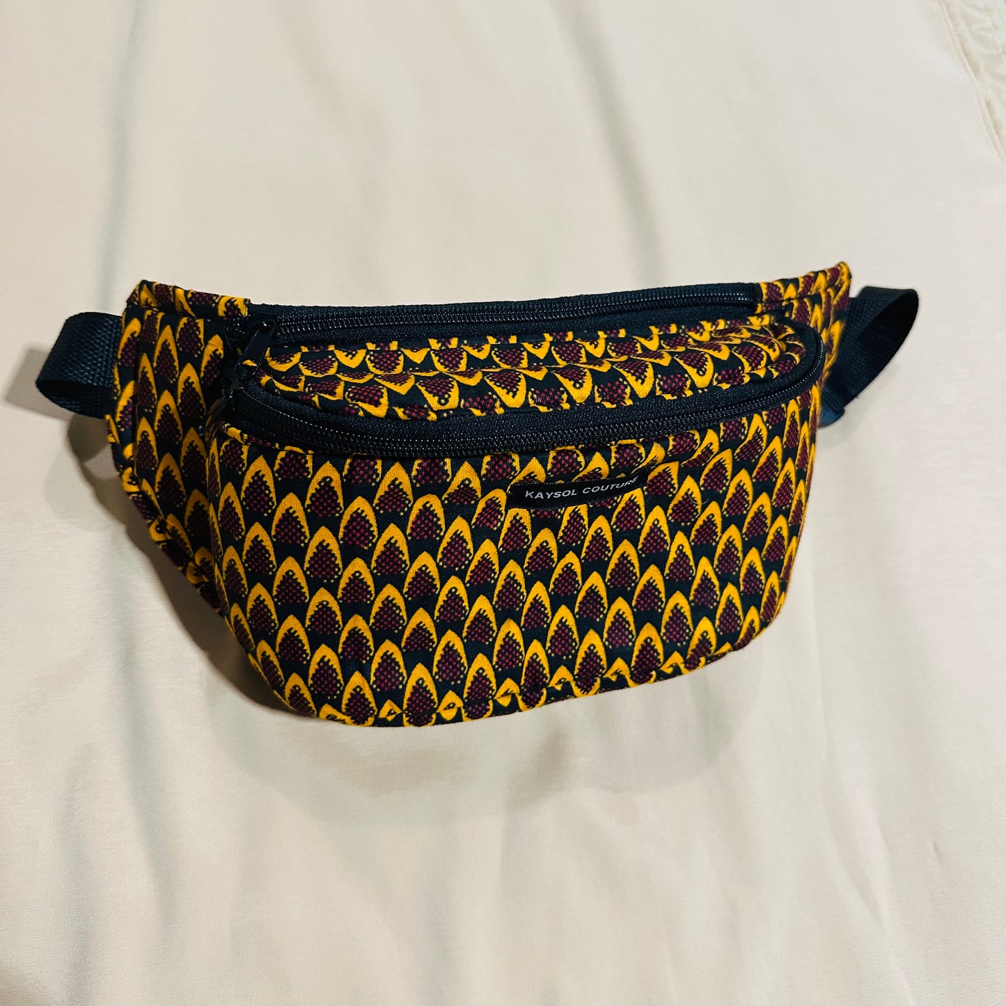 Sac Banane tissu Africain Marron