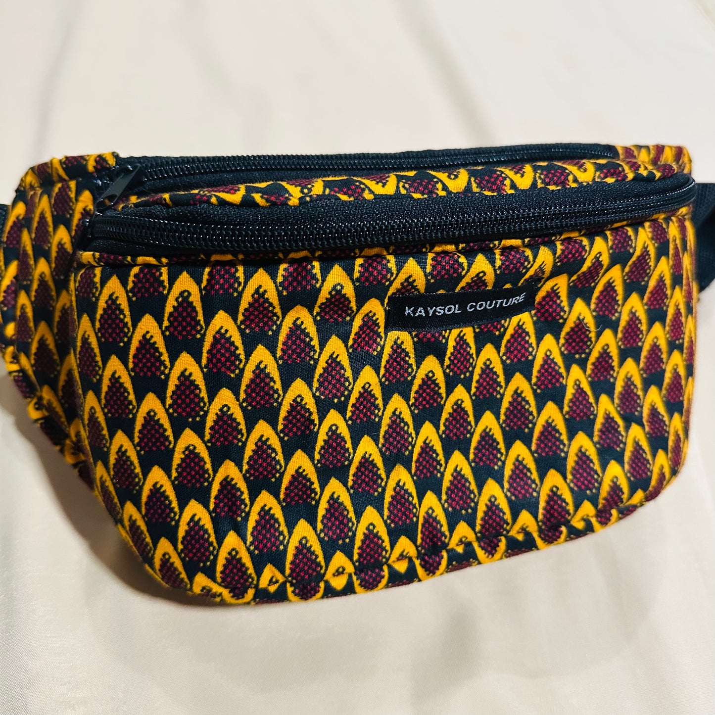 Sac Banane tissu Africain Marron