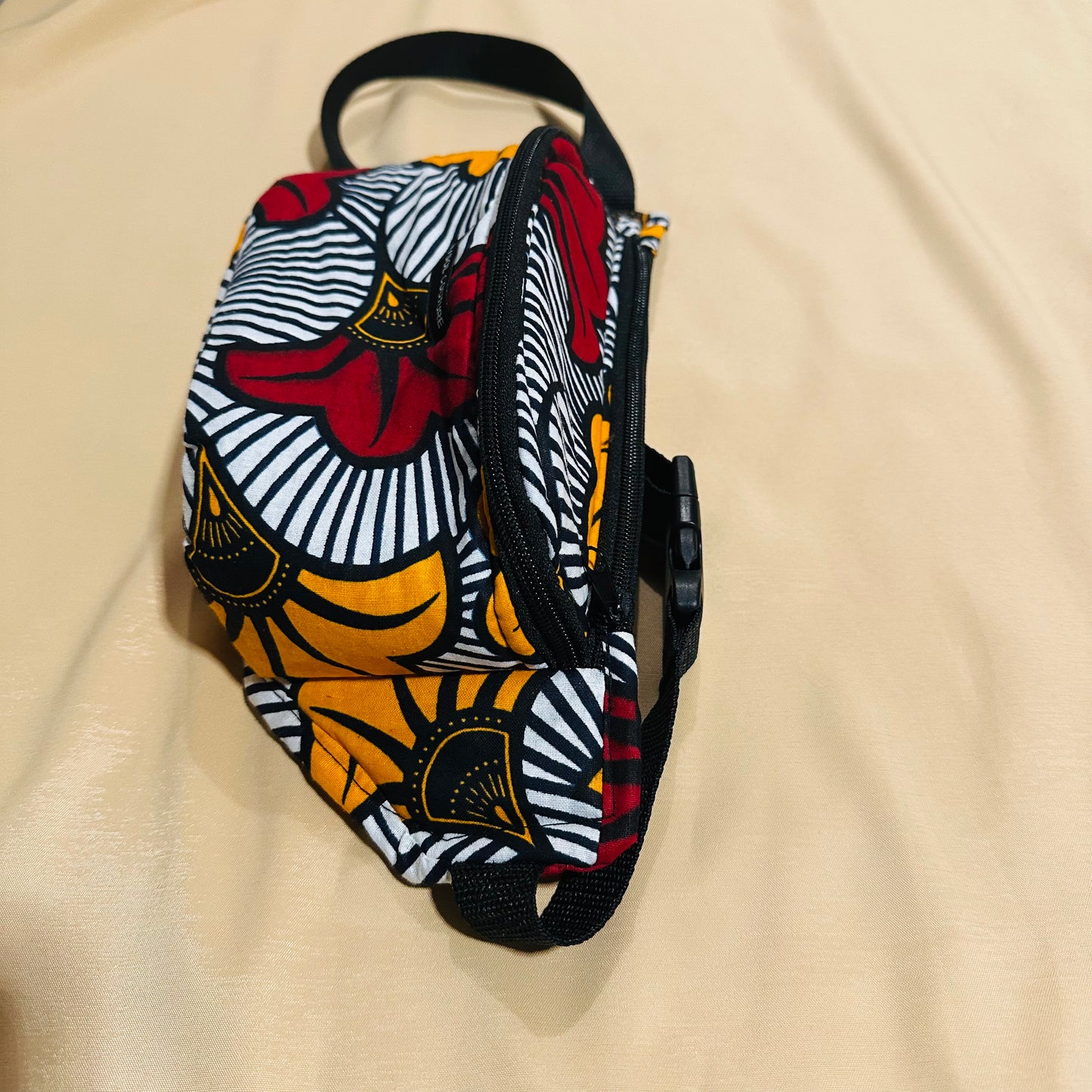 Sac Banane en Wax Rouge et Jaune