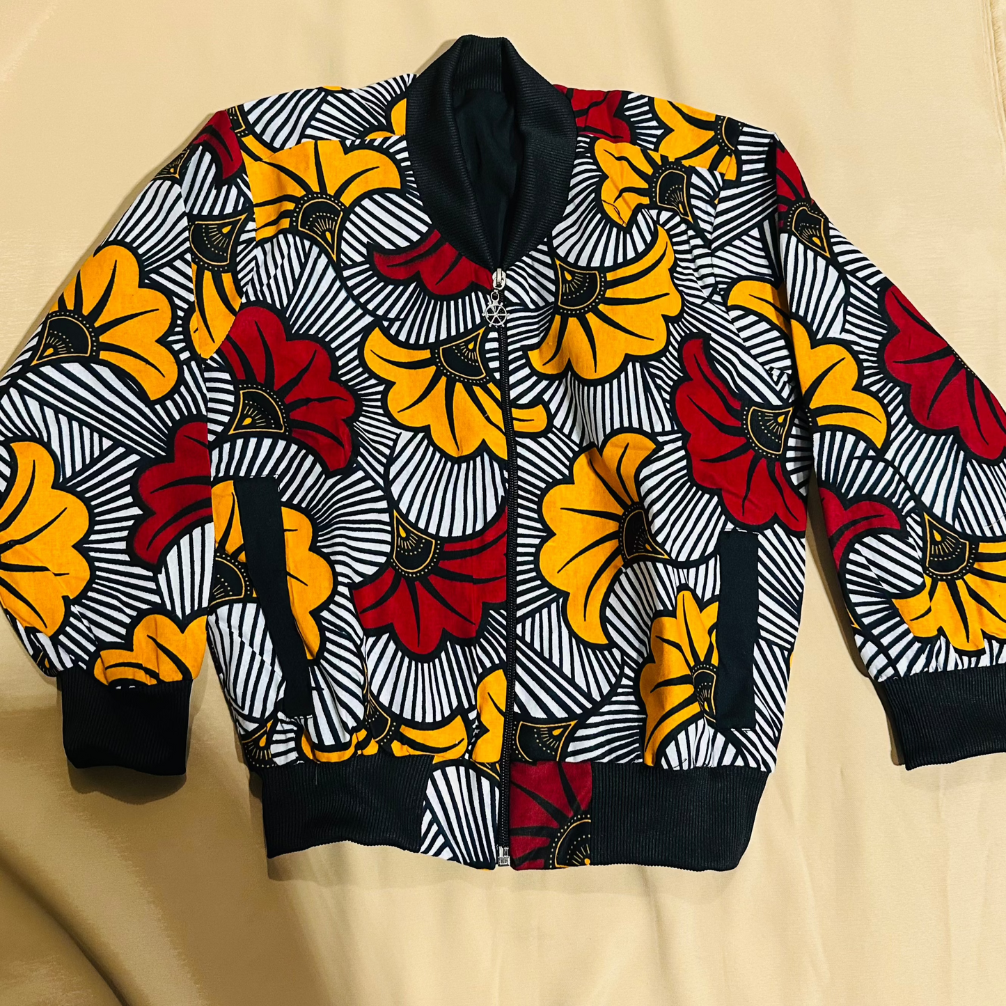 Bomber enfant - Blouson Wax enfant - Rouge et jaune